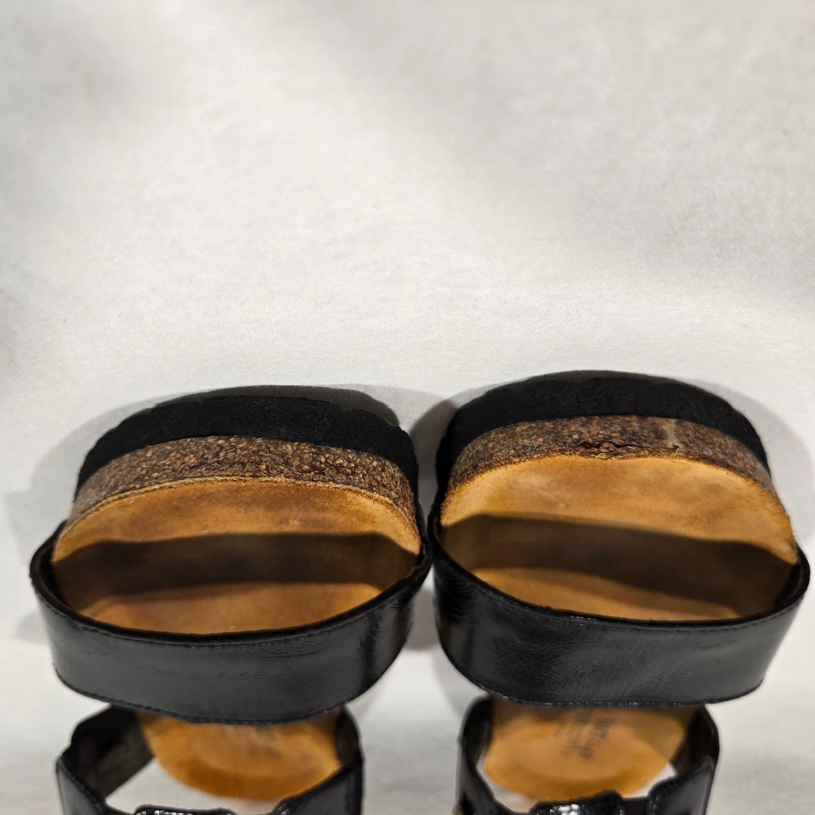 NOAT Ashley Rhinestone Adjustable Gore BLACK Leather Sandals Women's Size 8-8.5.