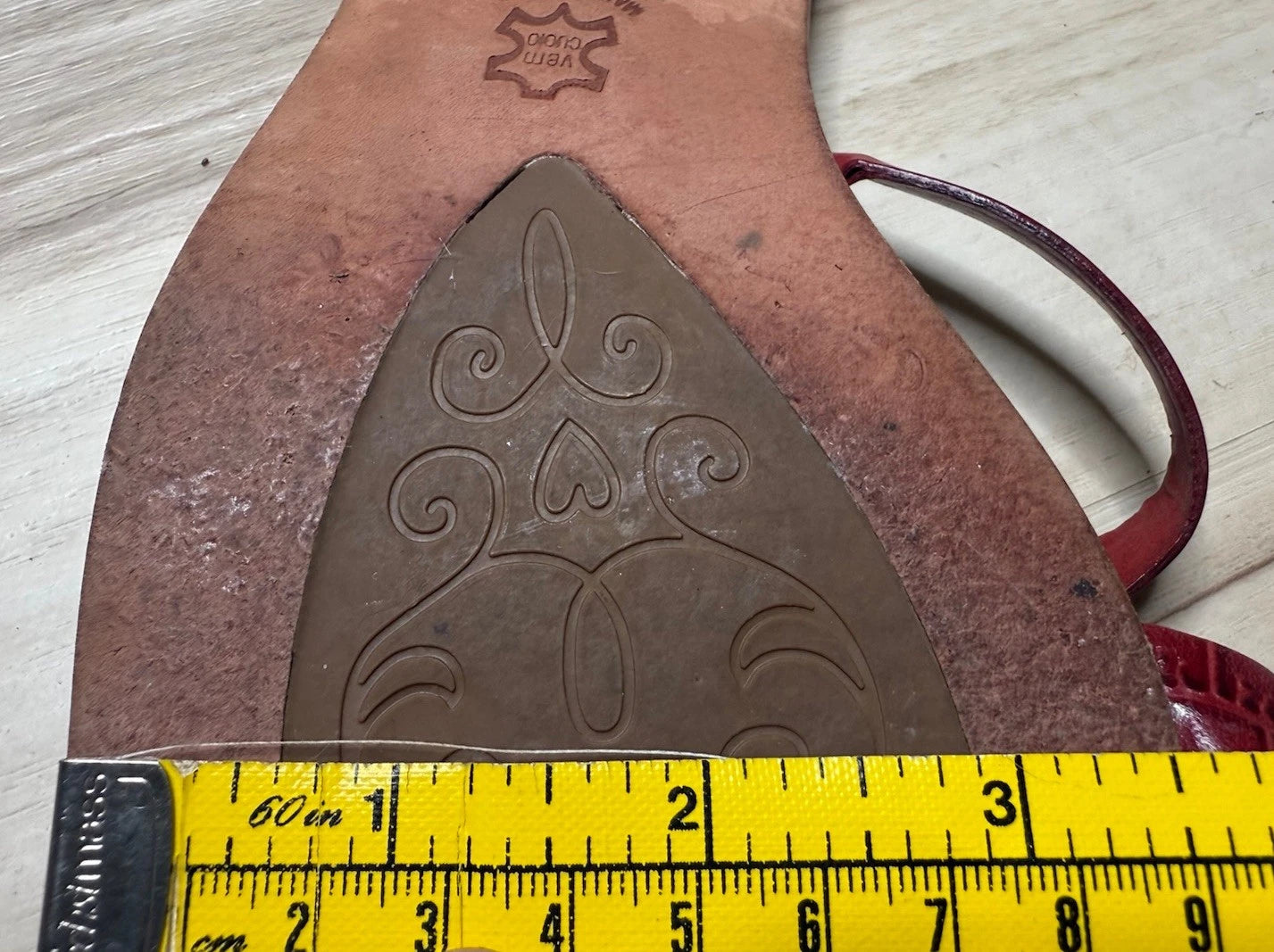 Brighton Vintage Red Leather Heart Sandal Rio US 9 1/2 Slide Gameday Collegiate