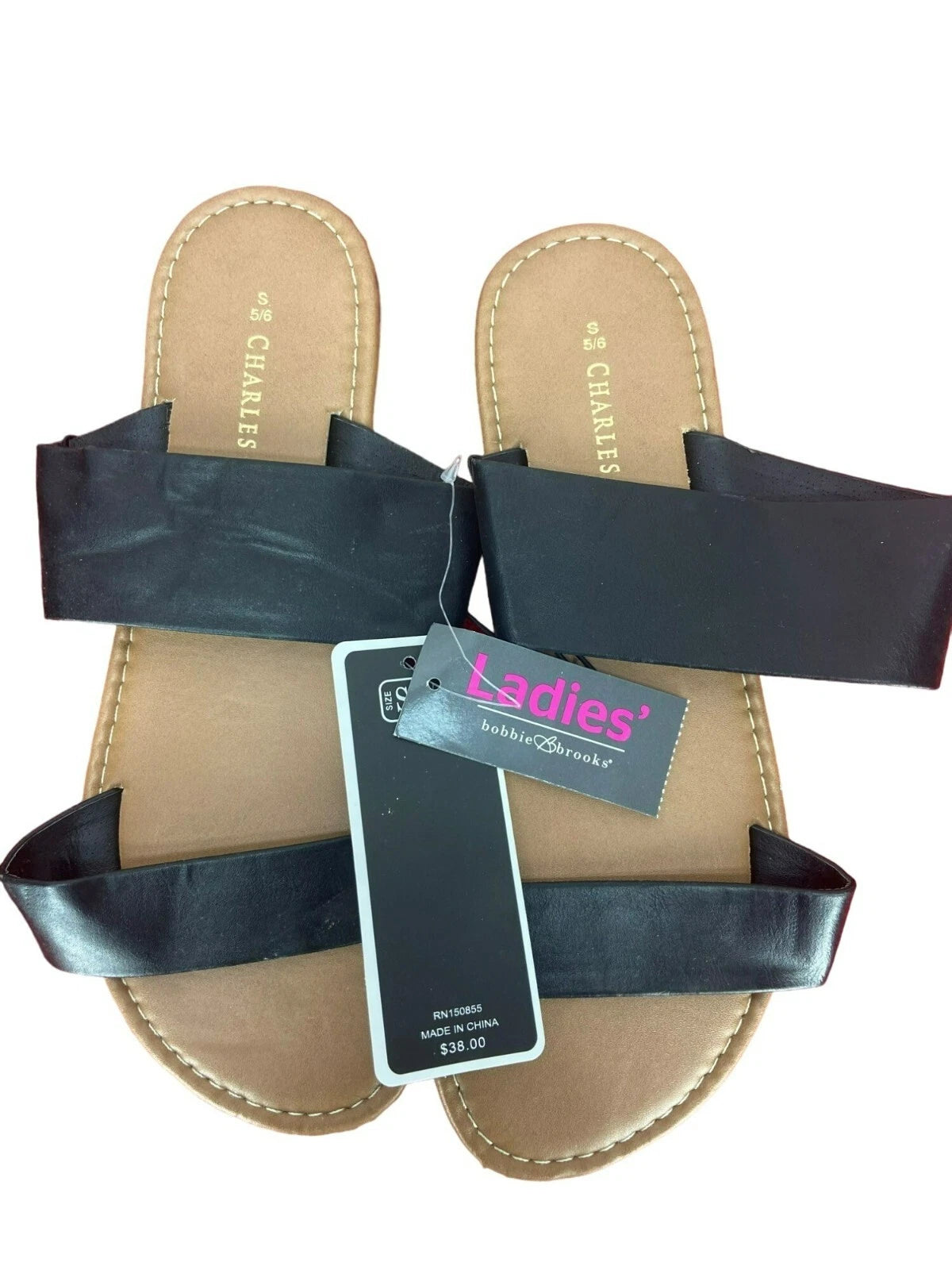 Charles Albert Black Style Mara Women’s Slip On Sandals size Small 5/6