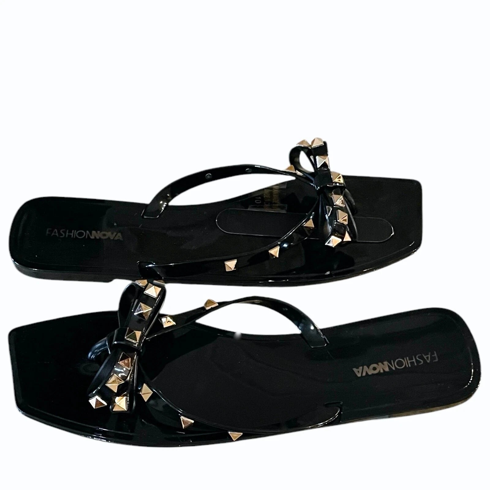 Fashion Nova Womens Black Sandals Size 10 New