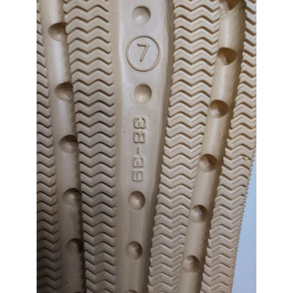 Fashion Flip Flop Thong Sandals Cushioned Slides Tan Rubber Textured 7