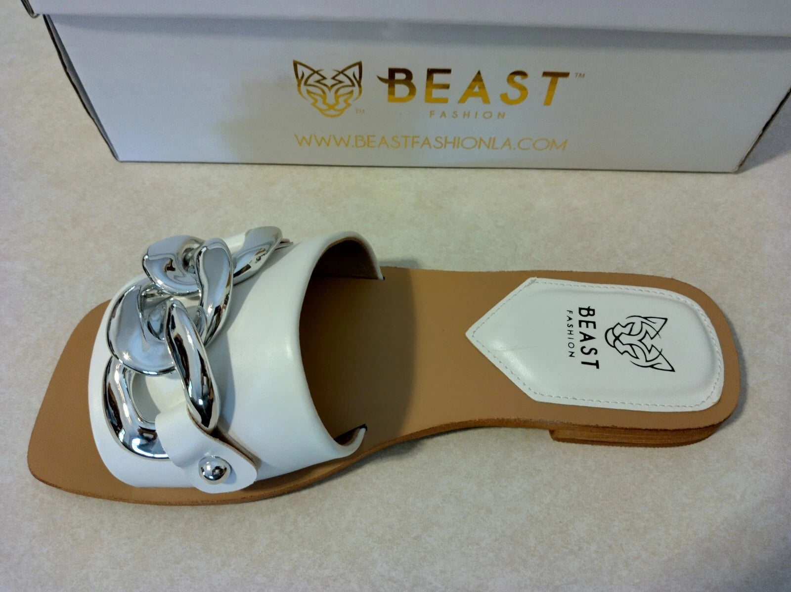 Beast Fashion Size 7.5 LANA-01 White Sandals NIB