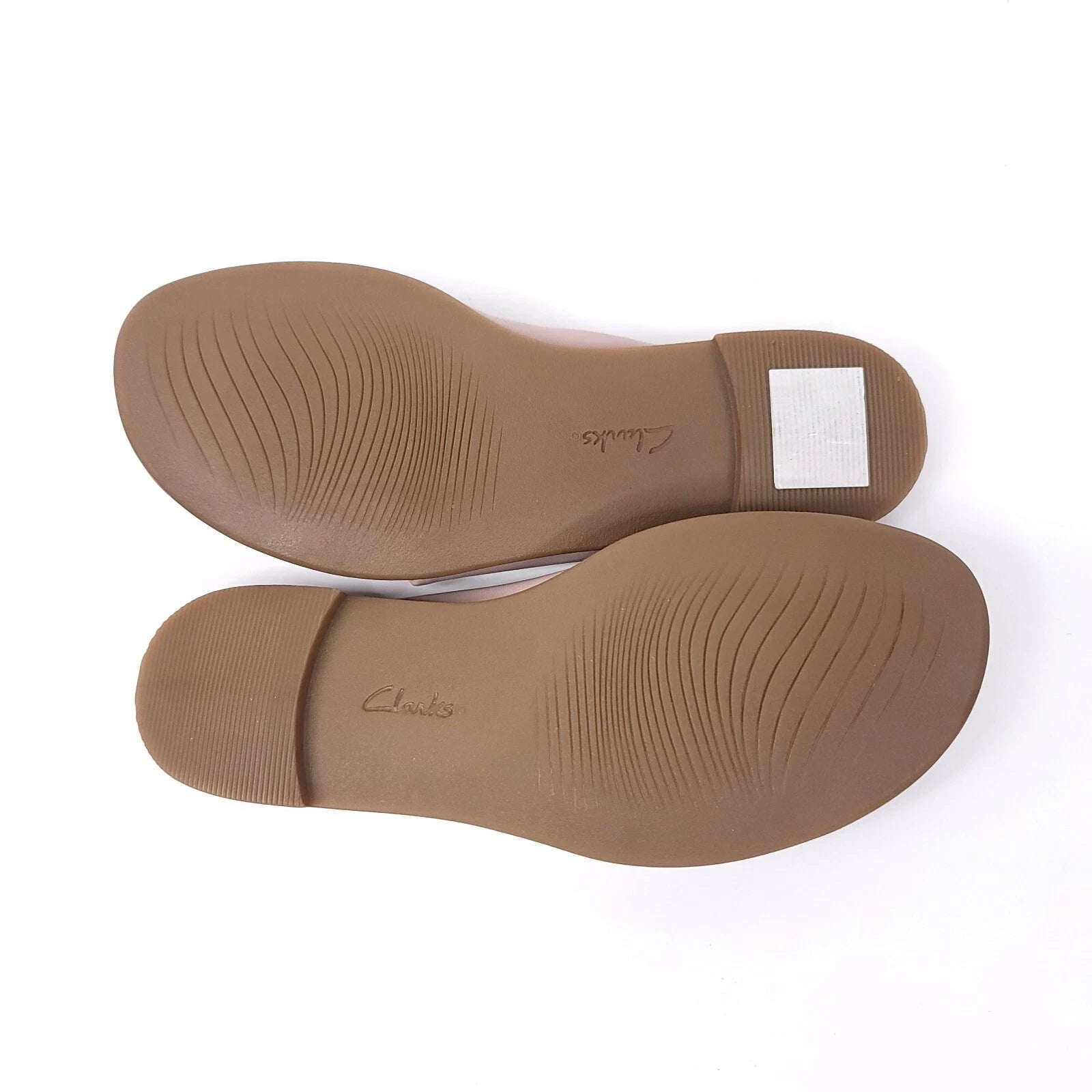 Clarks Sandals Womens Size 5 Faux Leather Slides Open Toe Pink Flats Slip On