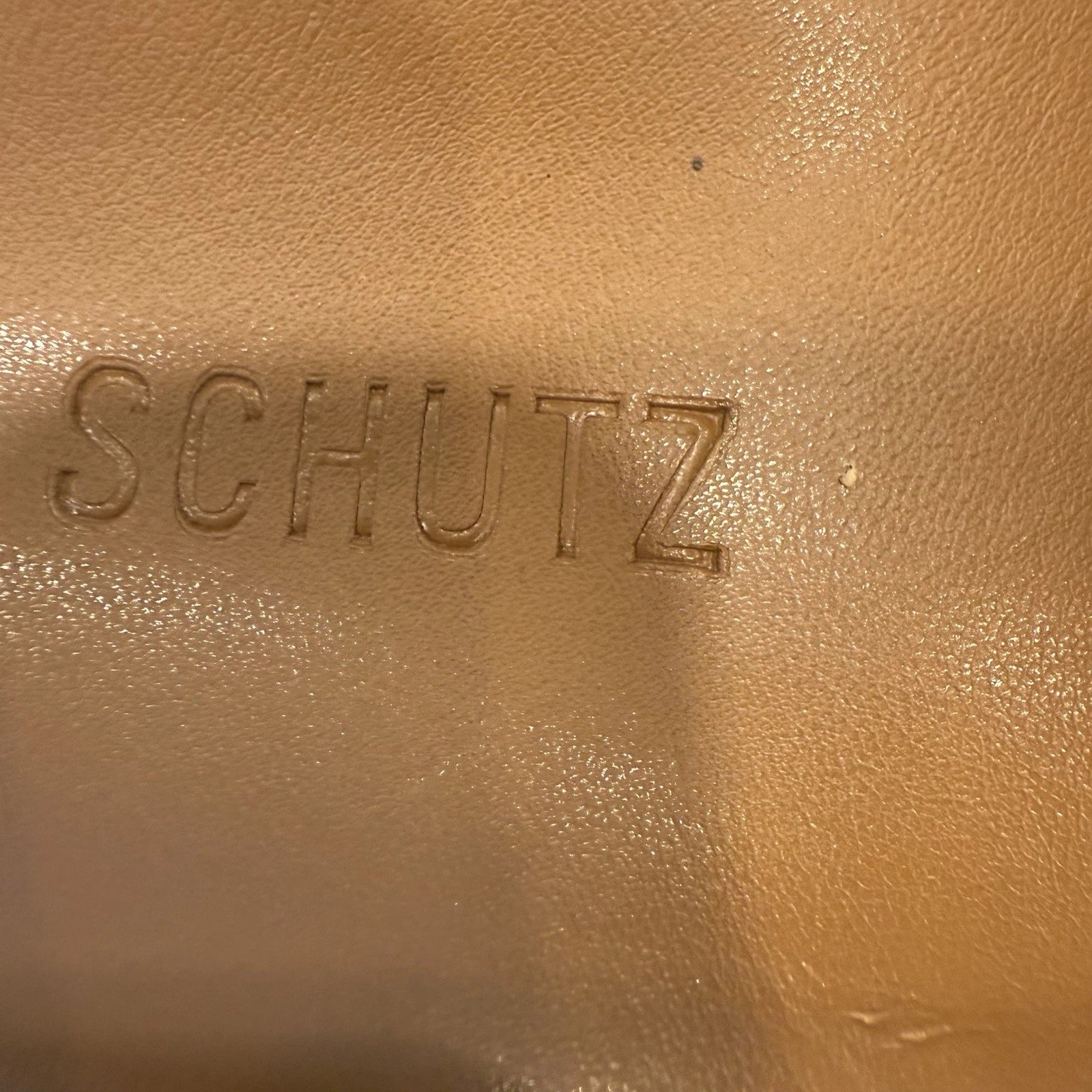 SCHUTZ Enola Crisscross Buckle CAMEL Leather Sandals Slides Women's 7 NEW!