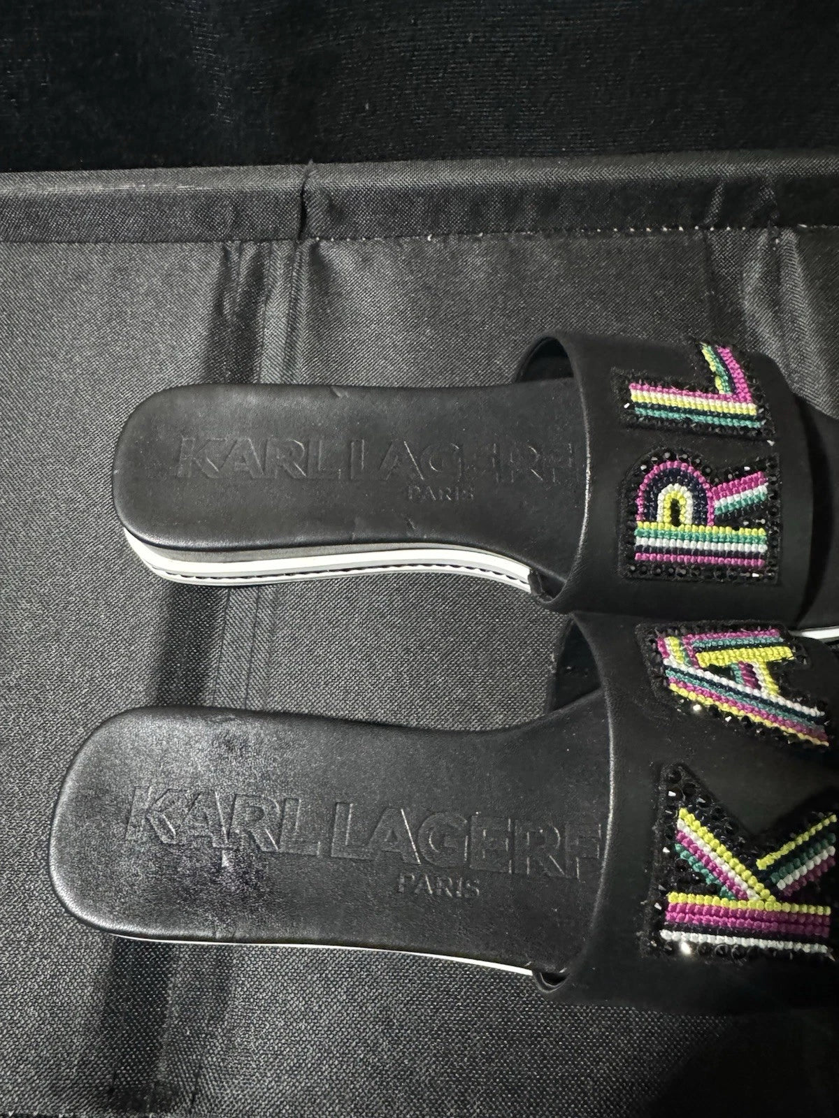 Karl Lagerfeld Paris Jaxine Embellished Platform Sandals Women’s Size 7.5 M