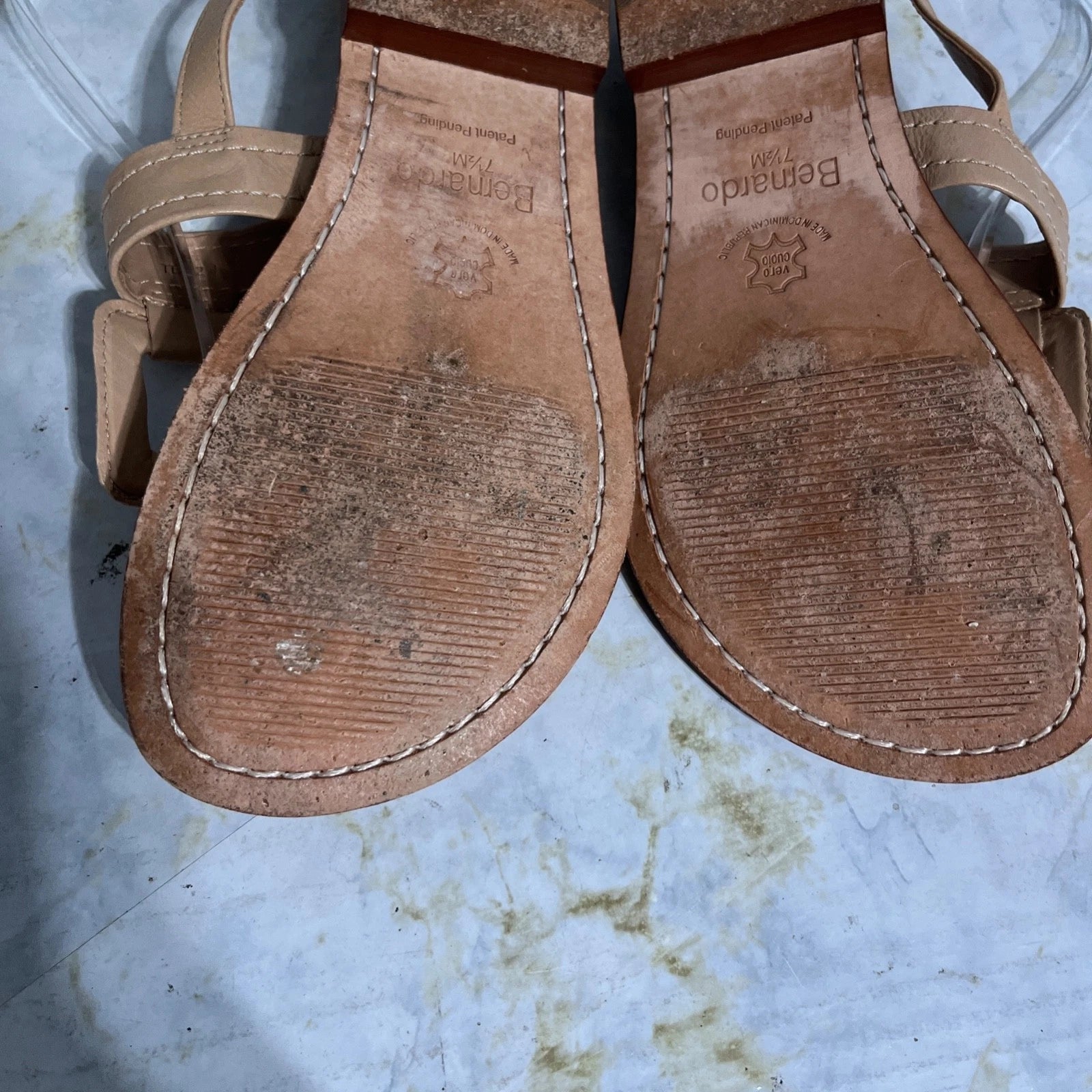 Bernardo Women's Size 7.5M Shoes Brown Leather Fashion T-Strap Slingback Sandals