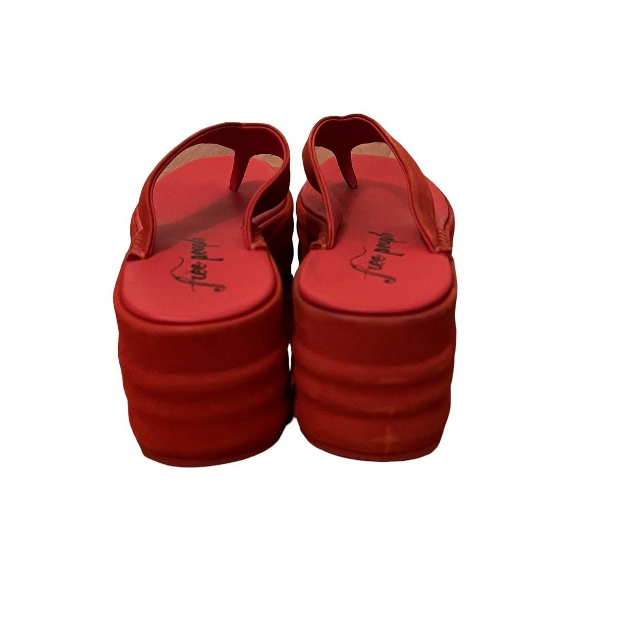 Free People Haven Thong Platform Sandal Flame Red Women's Sz EU 38 US 8 NEW