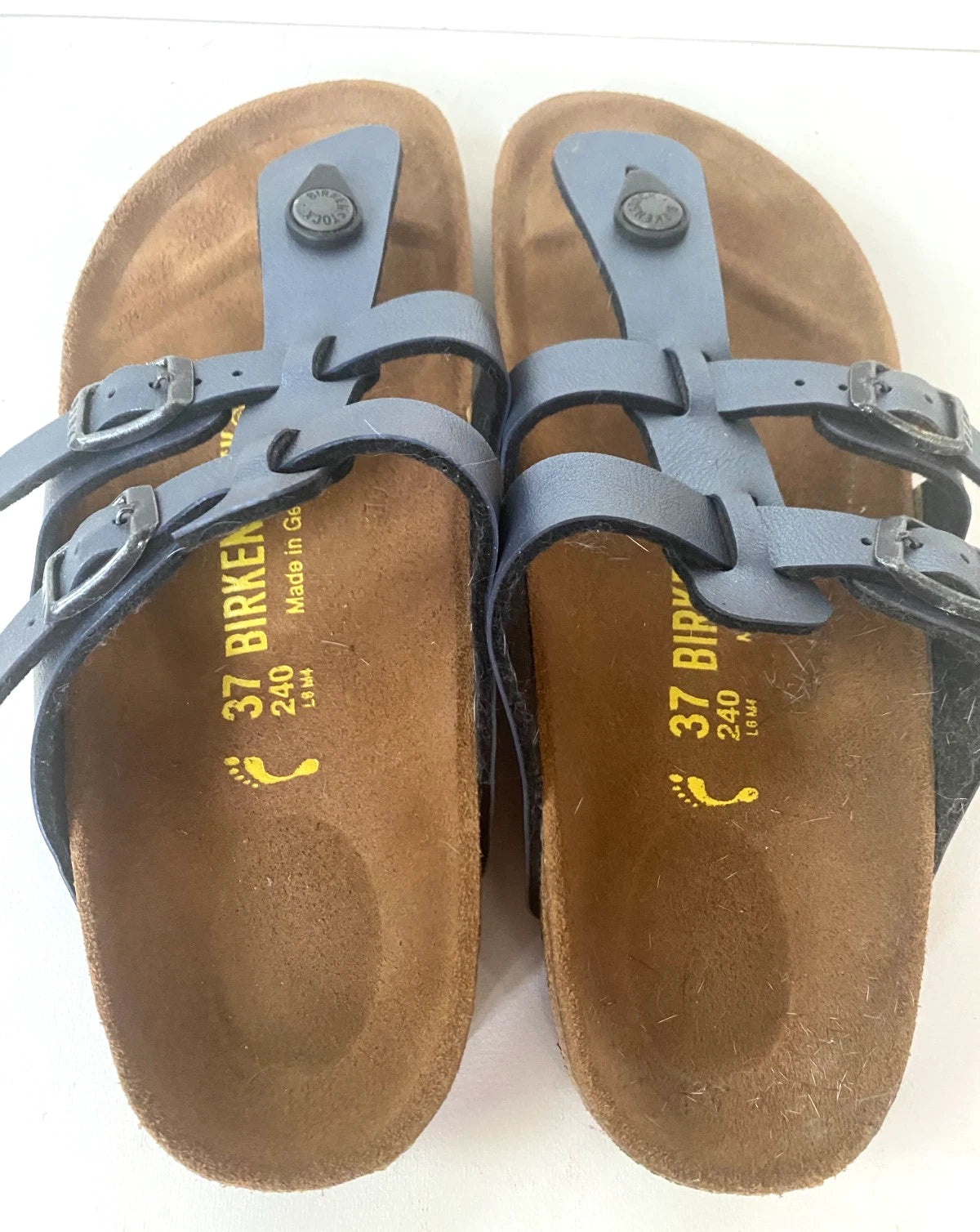 Birkenstock Sparta Gladiator Thong Sandals Gray Leather NEW 37