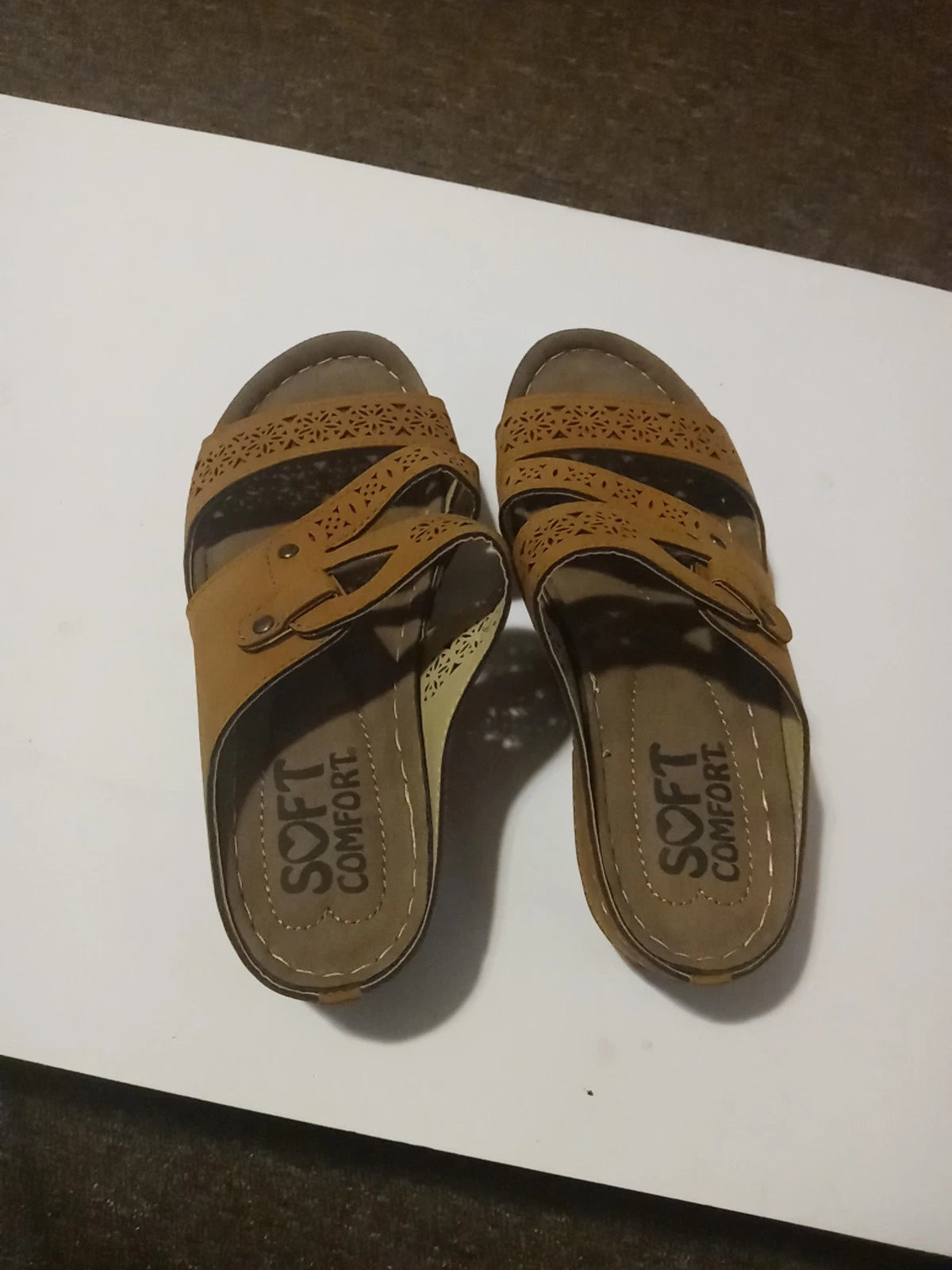 Band Dazzler Soft Comfort Brown Sandals Size 6 New