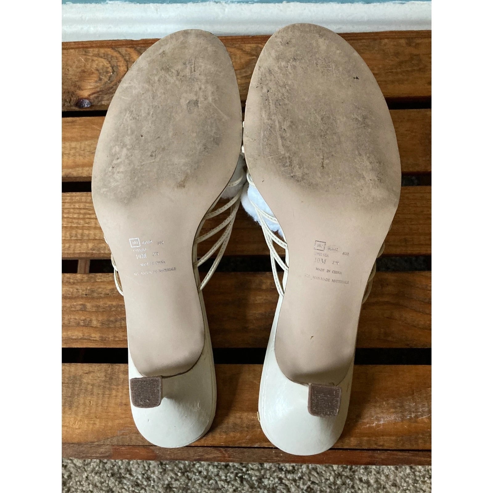 Apostrophe heeled beaded sandals style Chelsea 570 size 10M