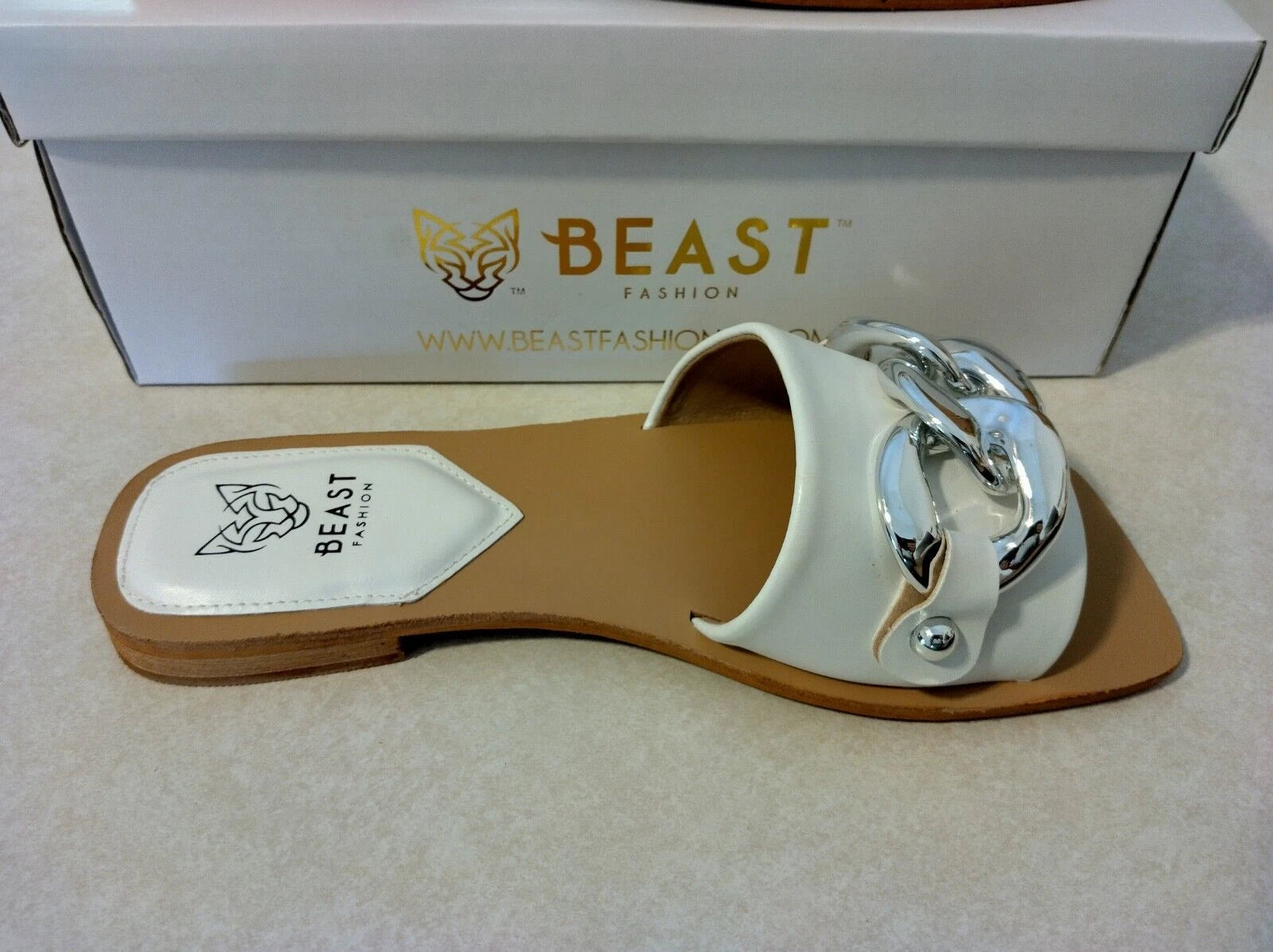 Beast Fashion Size 7.5 LANA-01 White Sandals NIB