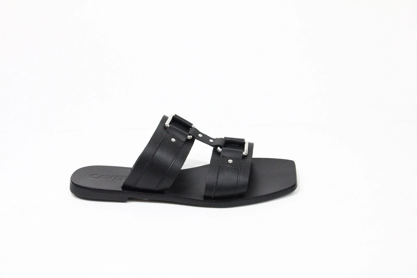 Caverley Cass Slide EU 40 NEW Black Leather Flat Sandal Women Minimalist style