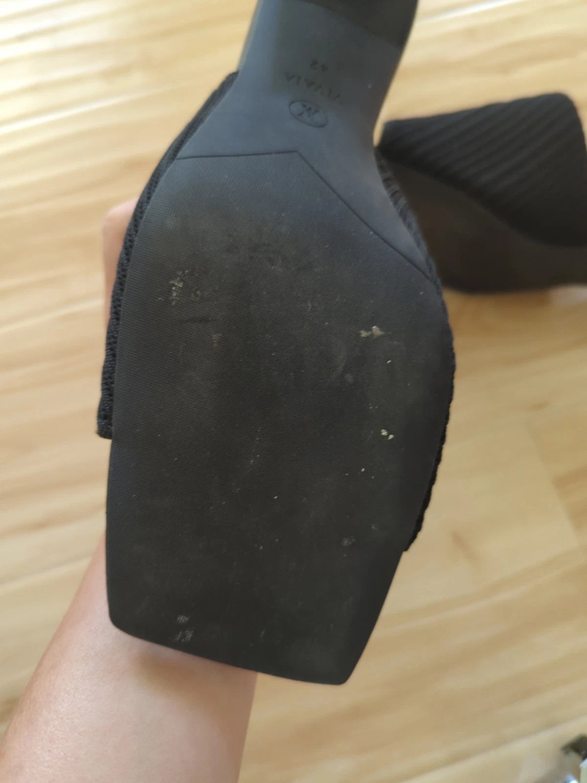 Vivaia Square Toe Block Heel Slide Sandals Black Shoes Women EU 42 US 11 EUC