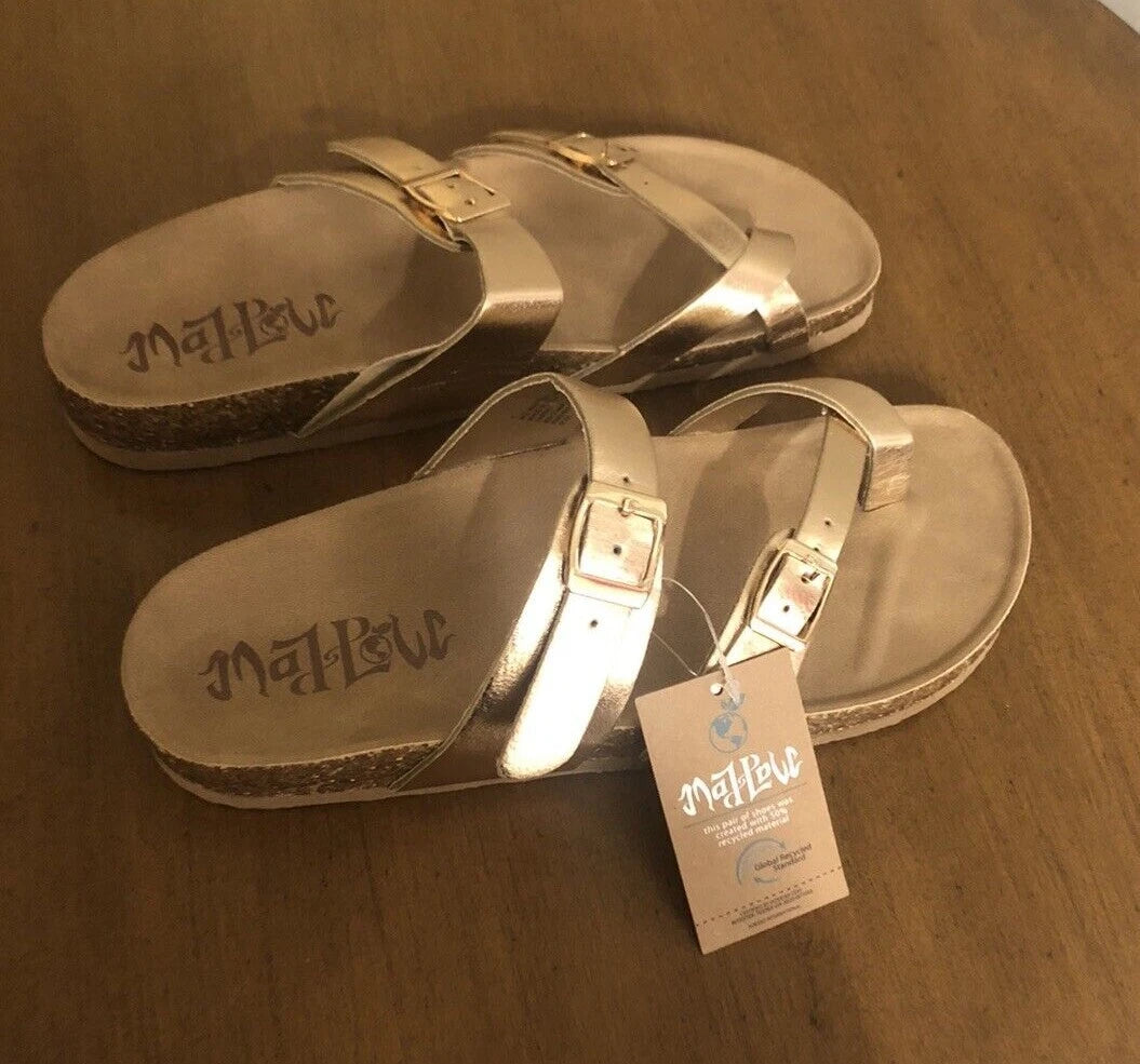 MAJ POW Sandals Slides Size  7  Prudence Style Rose Gold NEW