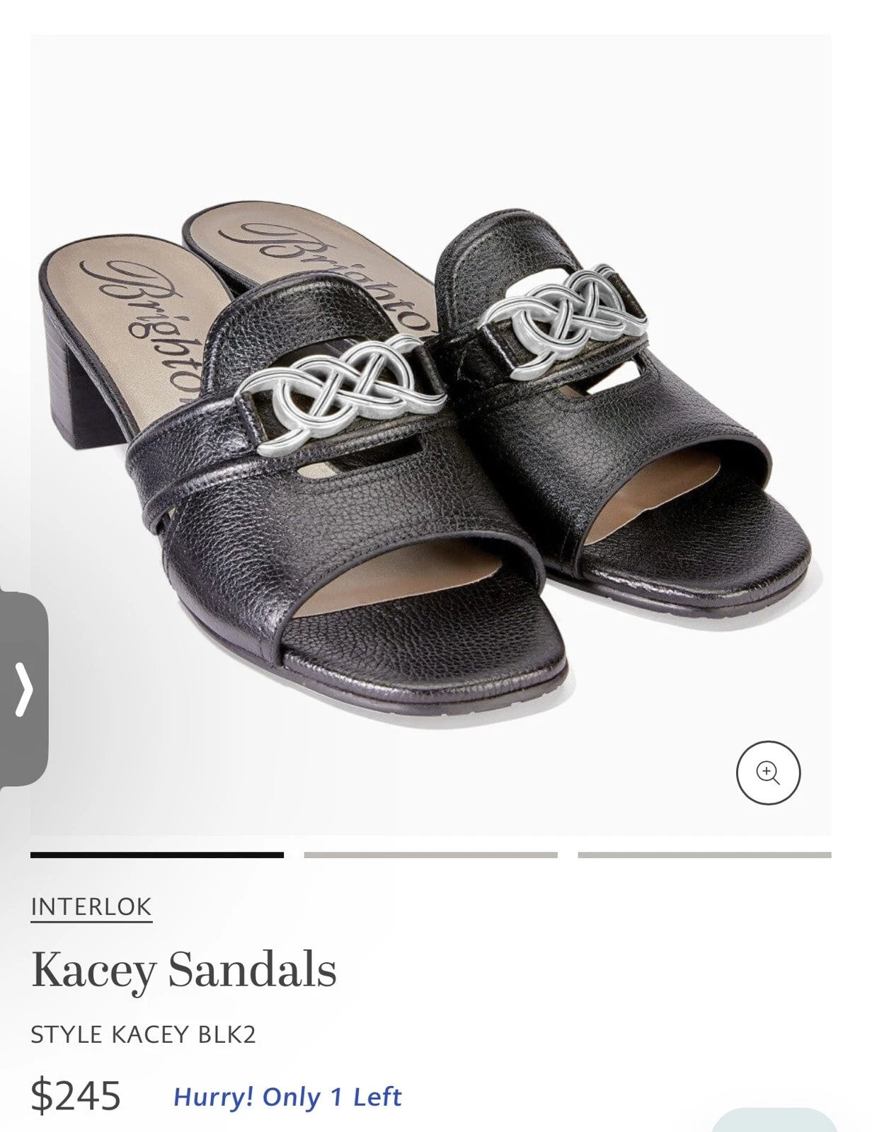 Brighton Interlock Kacey Sandals STYLE KACEY BLK2 Retail Price - $245