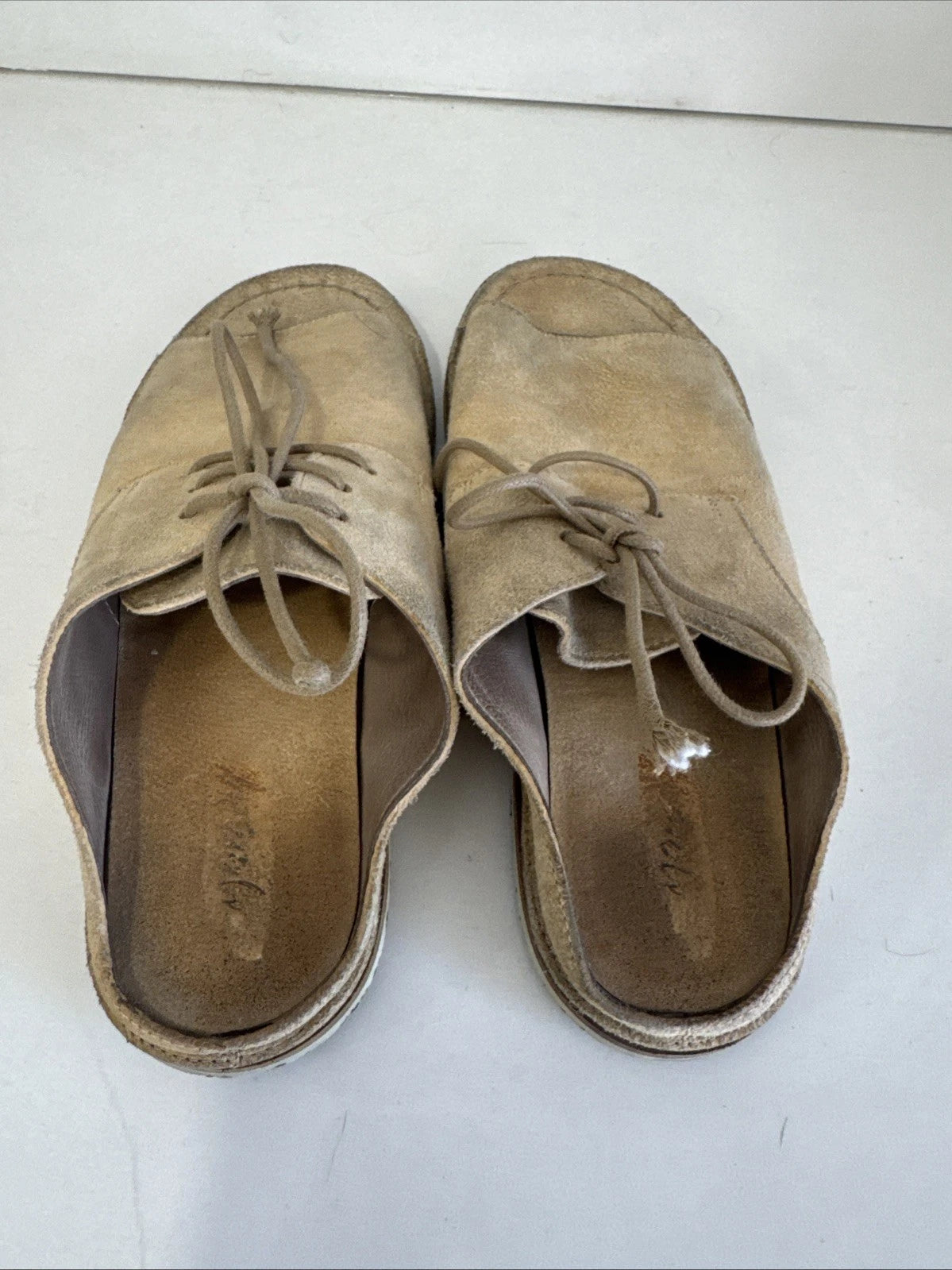 Marsell Sandalaccio Lace Suede Leather Derby Style Slide Sandals in Beige 36 1/2