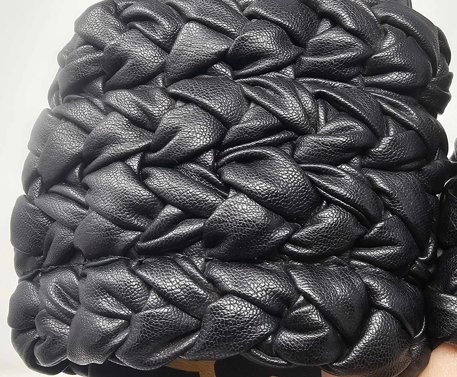 Sam Edelman Ainslie Braided Faux Leather Slide Black Slip On Sandal Size 10