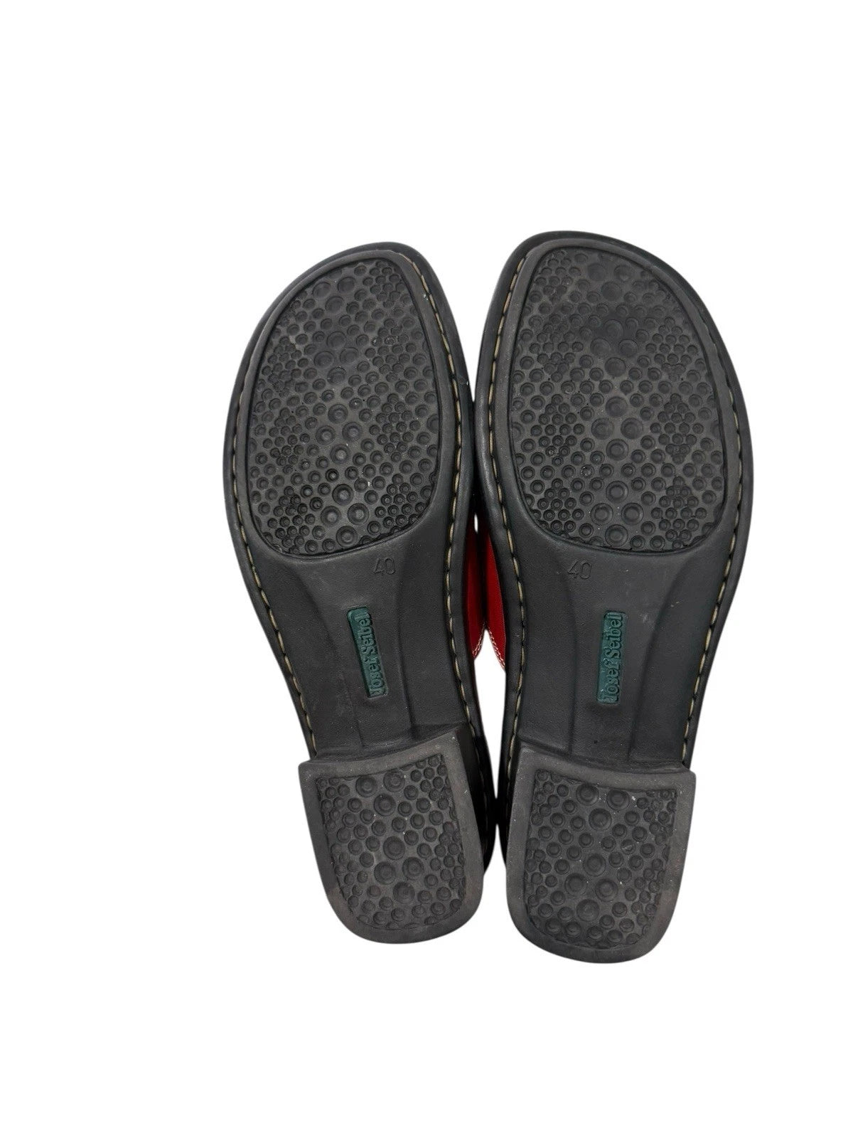 Josef Seibel Leather Slide Style Open Toe Sandals Red Womens EU 40 US 9/9.5