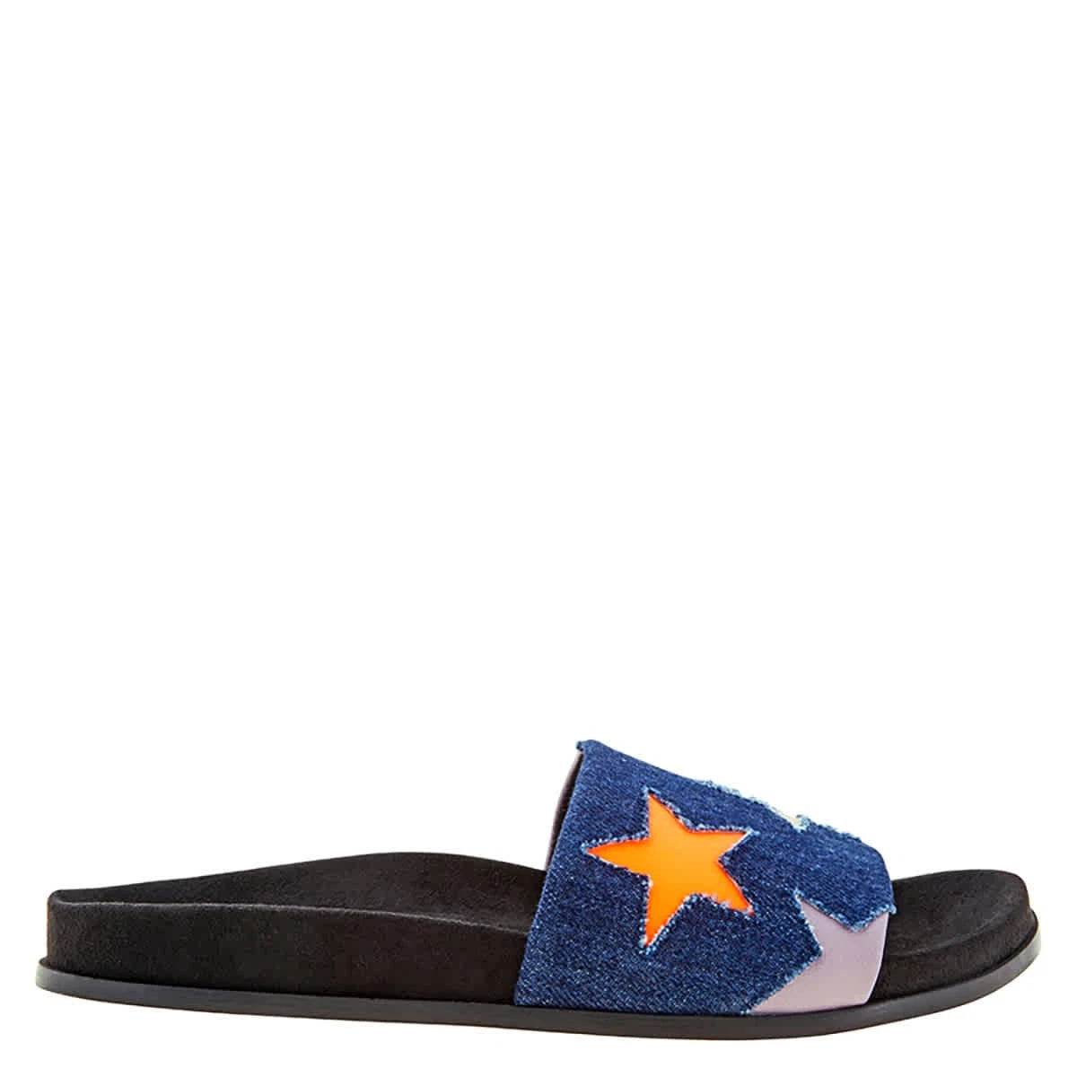 Stella McCartney Ladies Loafer Slides Denim Stars, Brand Size 35 ( US Size 5 )