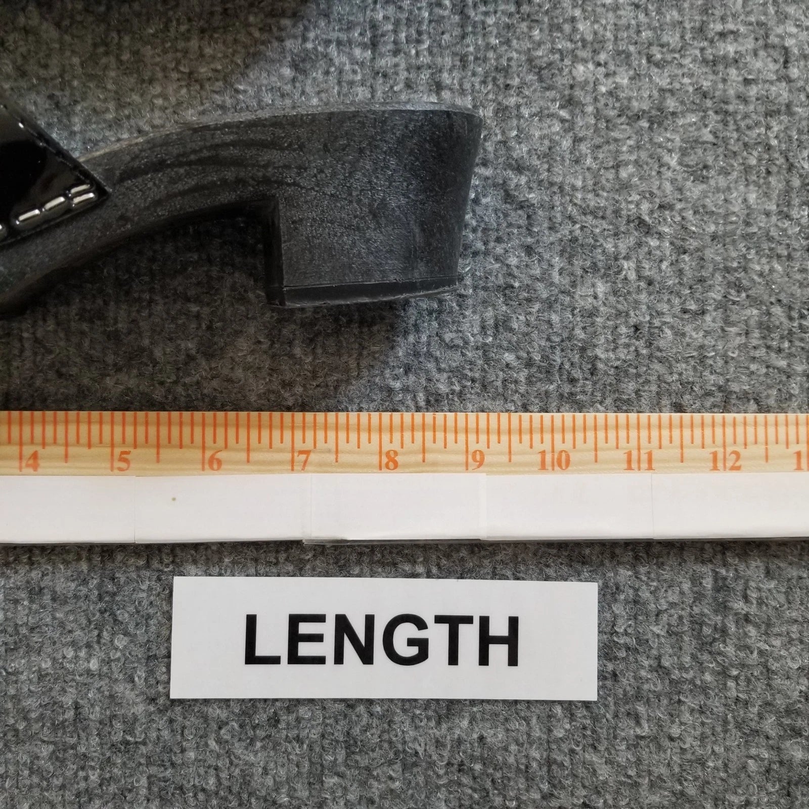 Made in Italy Women Clogs Size US 6M Black Open Toe Wooden Look w Silver Buckle*