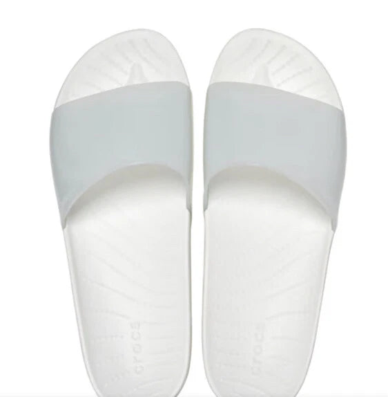 NWT Crocs Splash Glossy Slide White Sandals Size 5. Style 208538-100