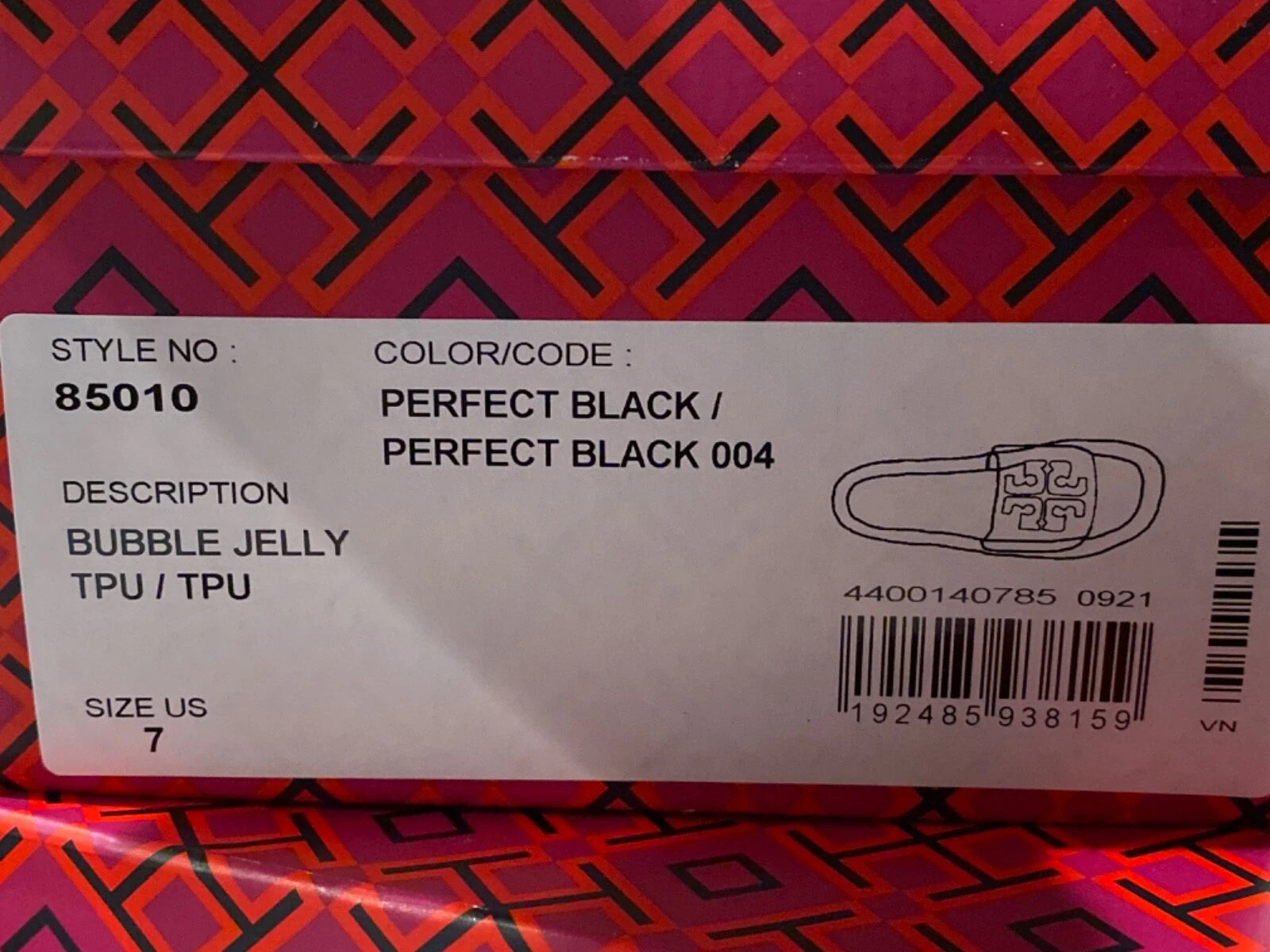 NIB TORY BURCH $188 BLACK BUBBLE JELLY SLIDE SANDAL/Sz 7 37 EU Style 85010