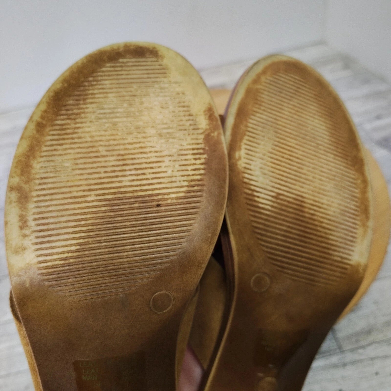 Mila Paoli Suede Mules Slides Chunky Block Heel 2.25" Sandals Italy Brown Size 8