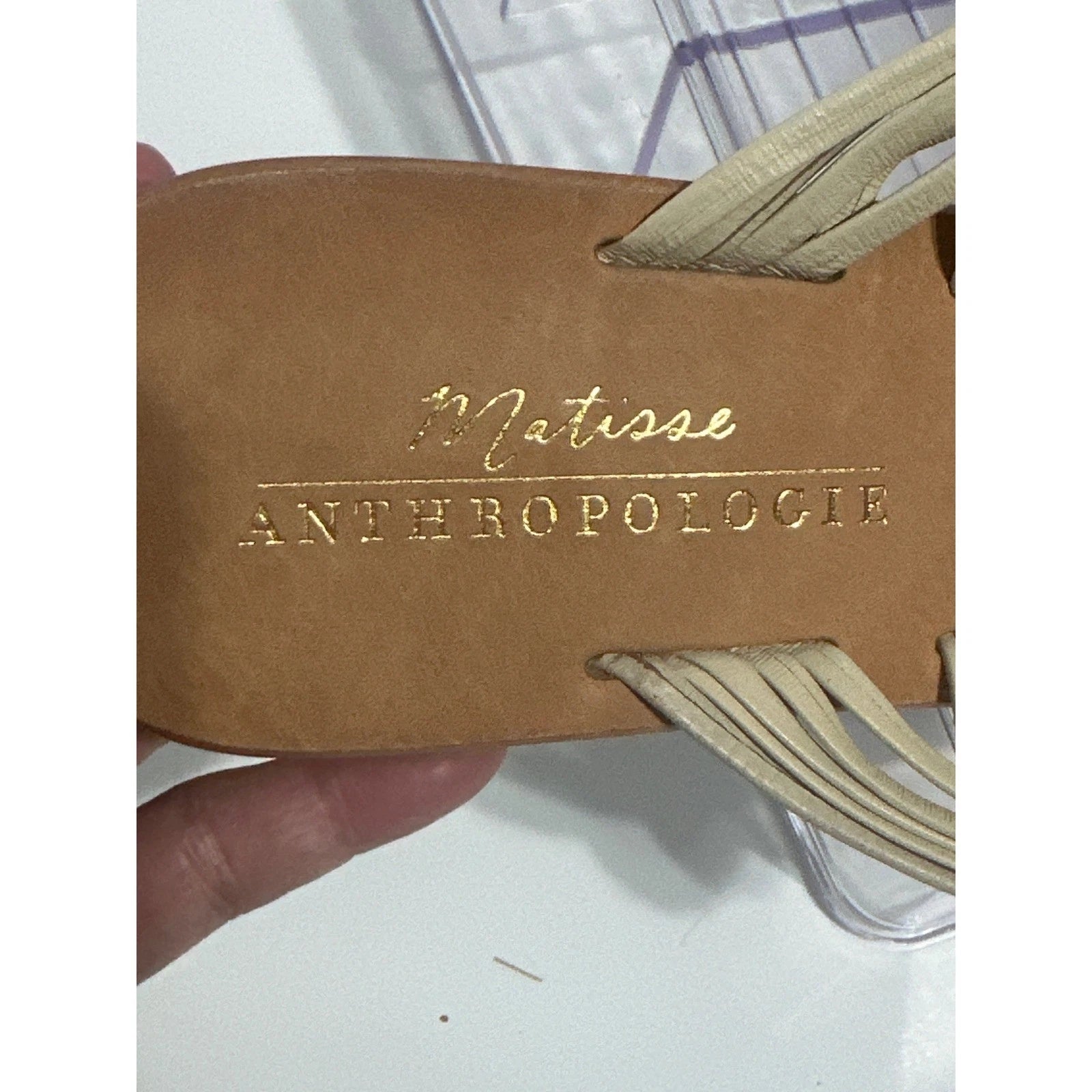 Matisse Anthropologie Knotted Strap Sandals Slides Flats Neutral Size 10M