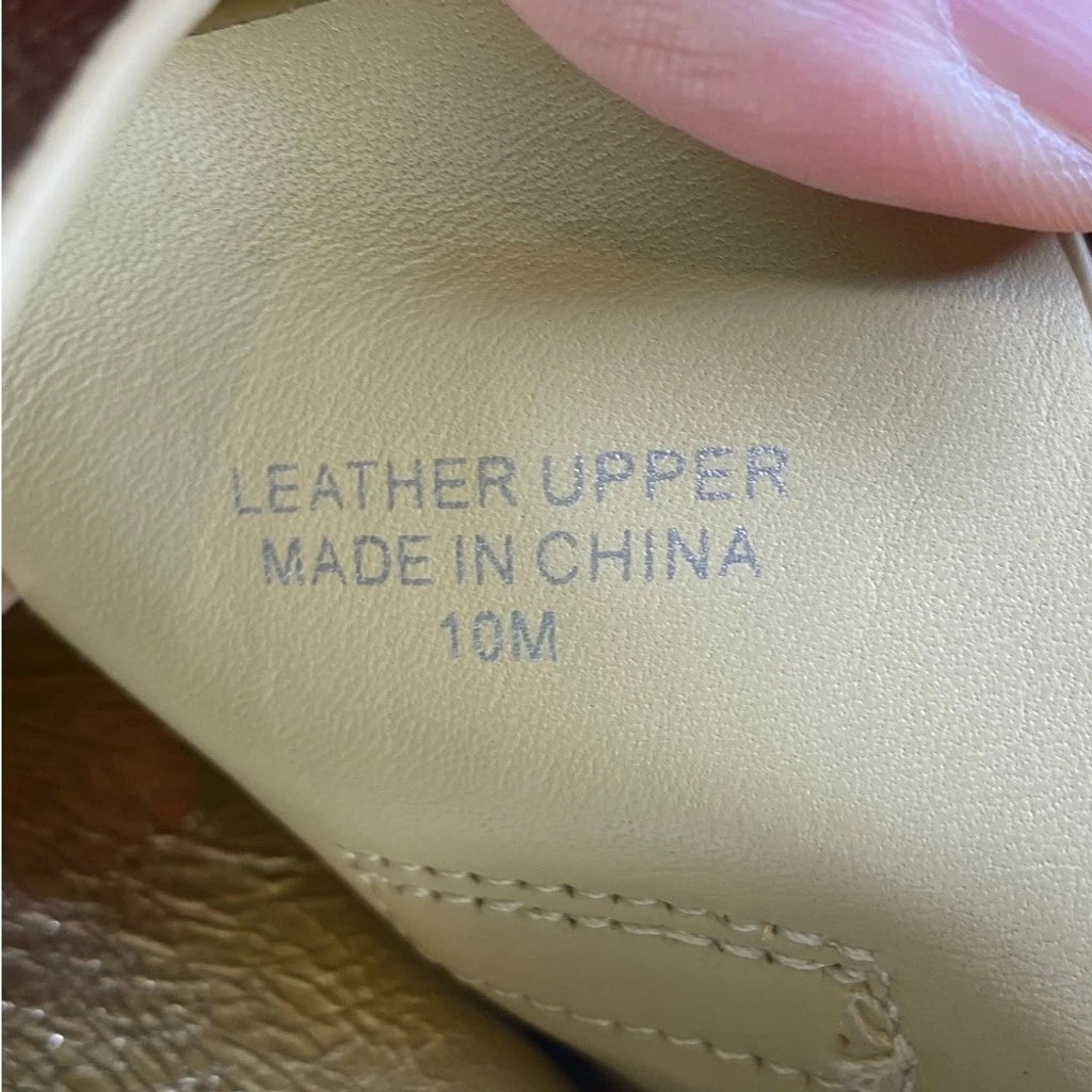 J/Slides Belinda Double Buckle Platform Gold Slide Sandals Women’s Size 10