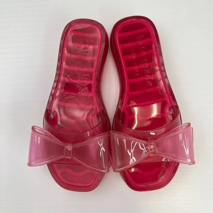 Kate Spade Sandal Women 7 Bow Tie Slide Flat Jelly Cruise Resort Pool Core Ex
