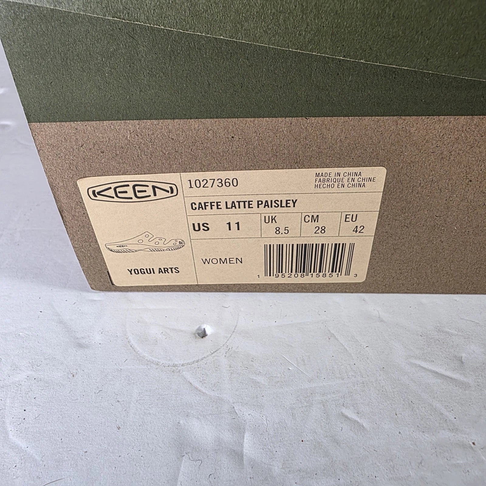 New Keen Yogui Arts Clog x THC Women’s 11 Cafe Latte Paisley Slides $90 With Box