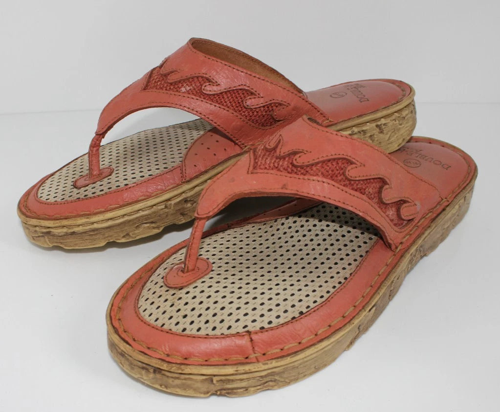 Double H Boots Womens Size 8 Slide Sandals Rose Western Style Leather DH585