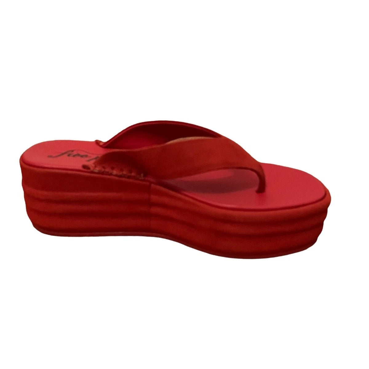 Free People Haven Thong Platform Sandal Flame Red Women's Sz EU 38 US 8 NEW