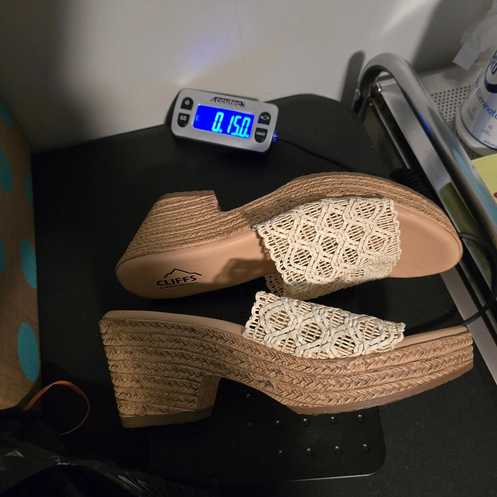 Cliffs by White Mountain Espadrille Wedge Sandals Raffia Slides Size 8.5