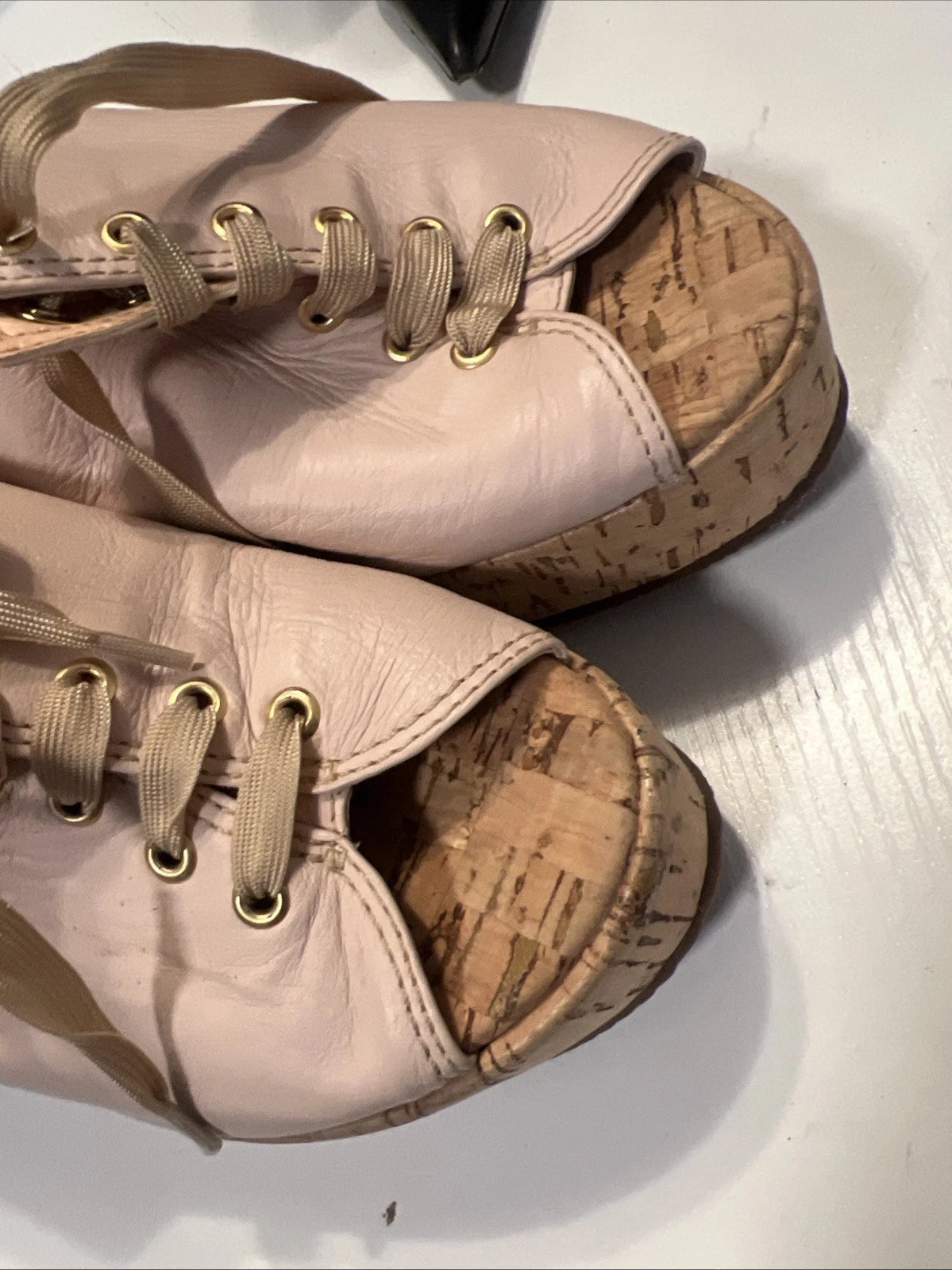 Luiza Barcelos 40 Platform Leather Mules Open Toe Slide Sandal Pink Leather Gold