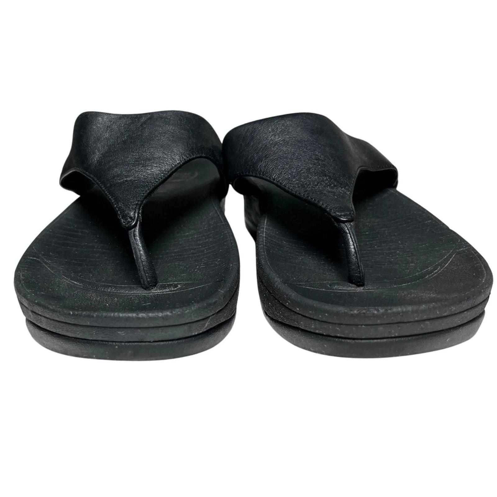 Fitflop Leather Black Sandals US 9 EU 41 Flip Flops Style 288-001
