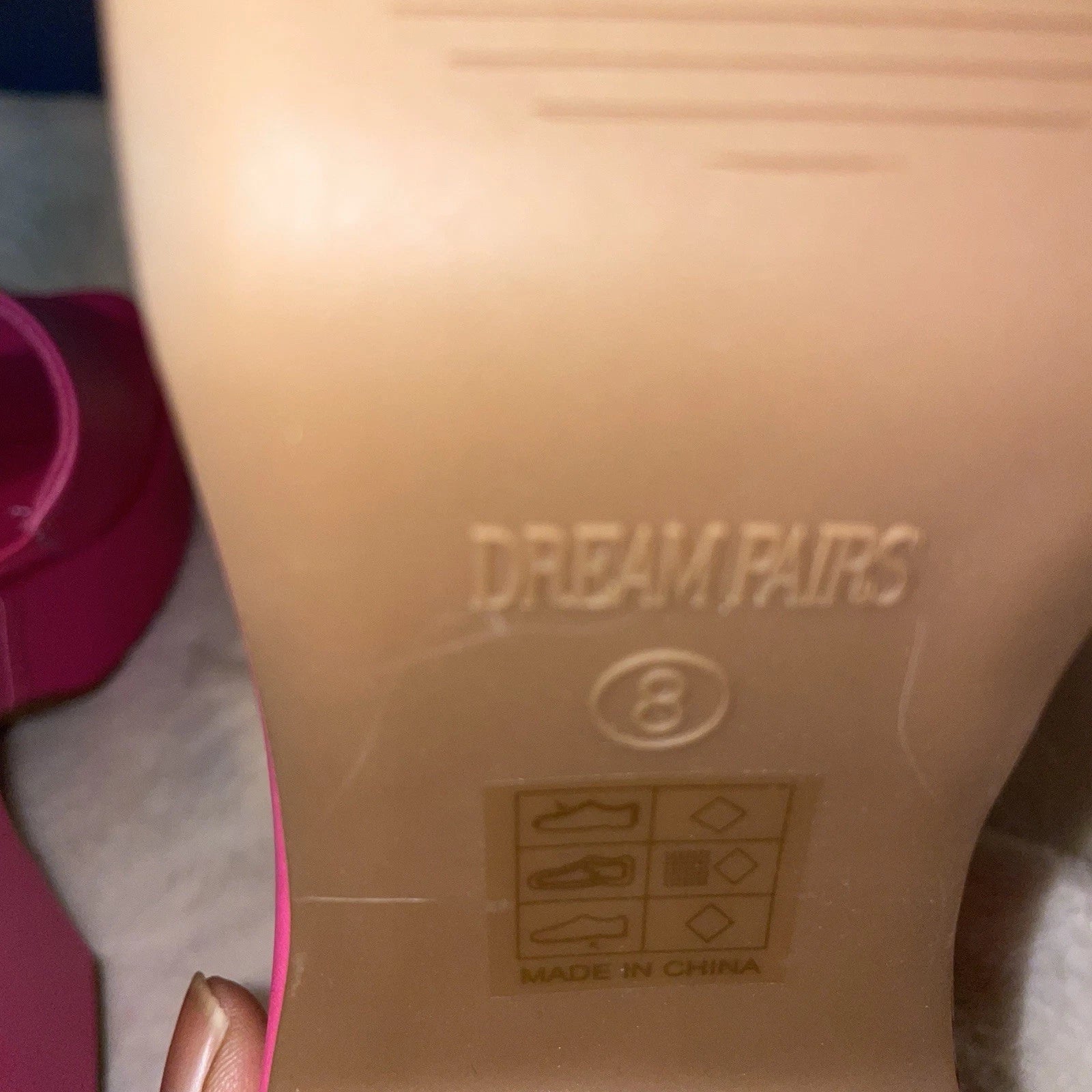 Dream Pair Pink Chunky Block Platform Heel Slide Mules Y2K Style Sandals Size 8