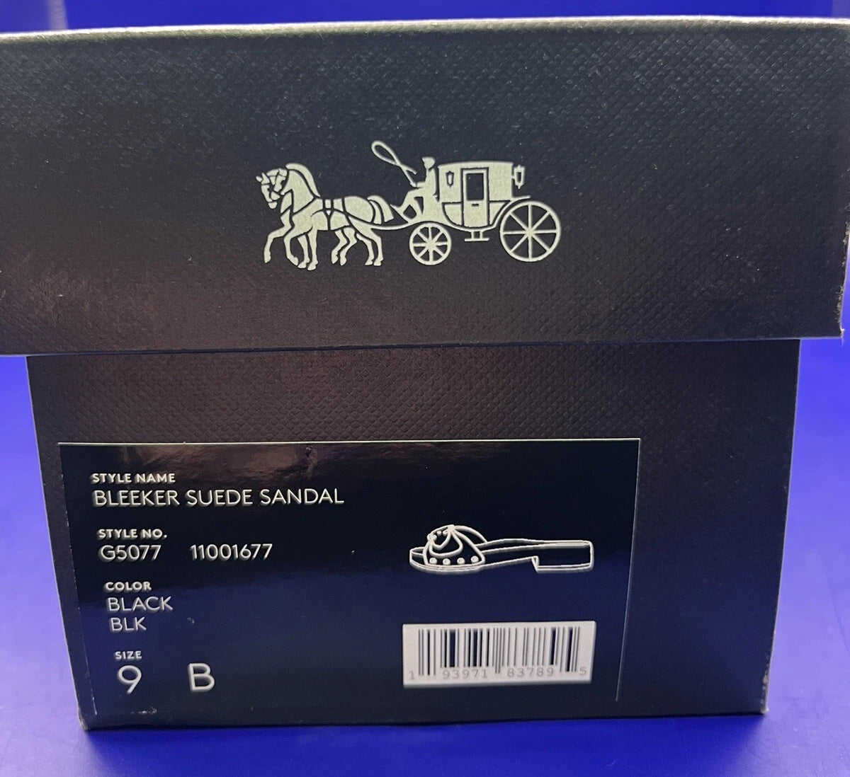 COACH Bleeker Suede Sandal Size 9B Black