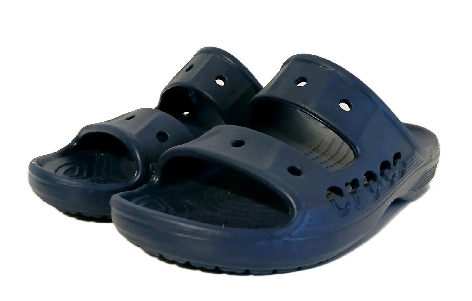Crocs Baya Two-Strap Slide Unisex Women's 8 / Men's 6 Open Toe Sandals Blue