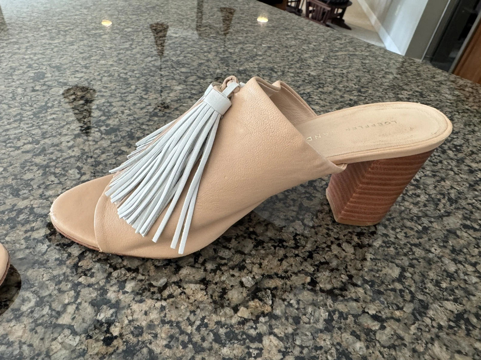 Loeffler Randall Cleo Tassel Mule Slides Shoes Women’s Size 6.5B