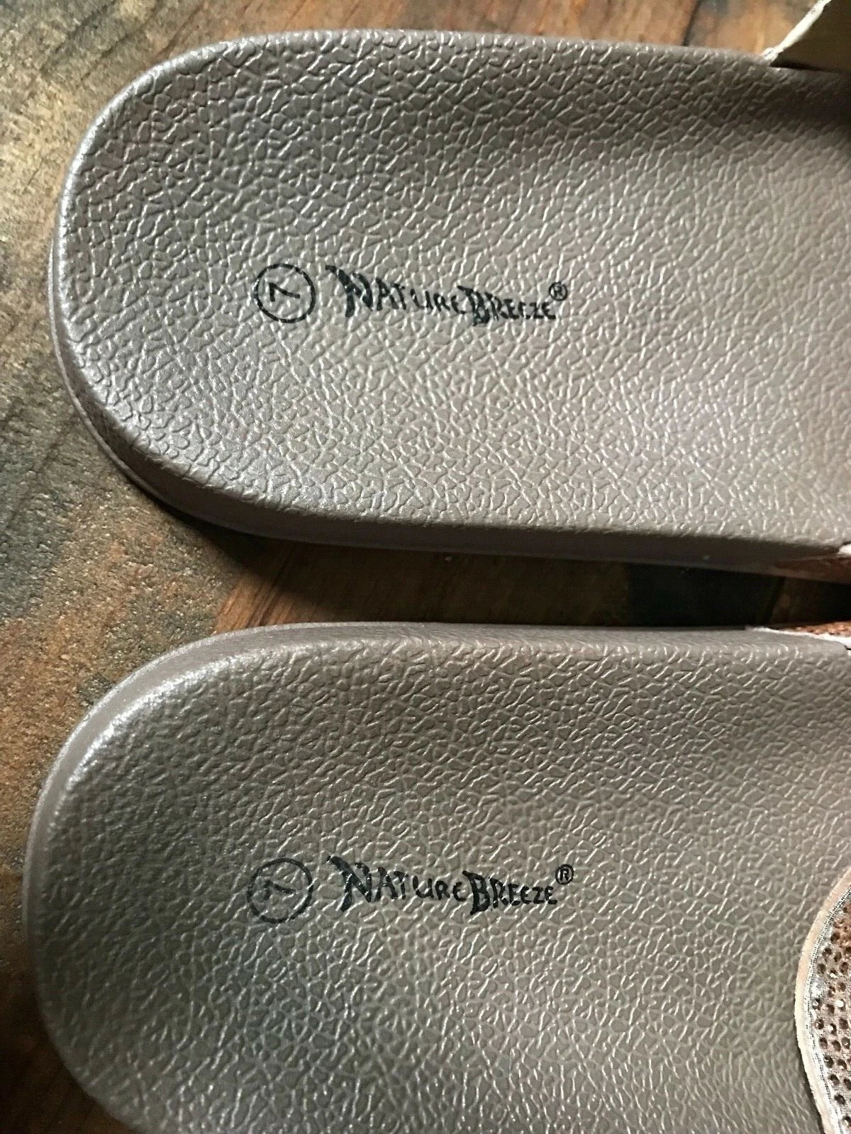 Nature Breeze Women's Sandals-Shoes-Size 7-Gold-Flat-Rhinestones-Fashion Slides