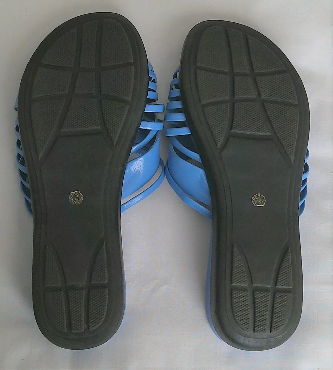 Cabin Creek Womens Strappy Slide Flat Sandals Size 8M Blue 1.5" Heel