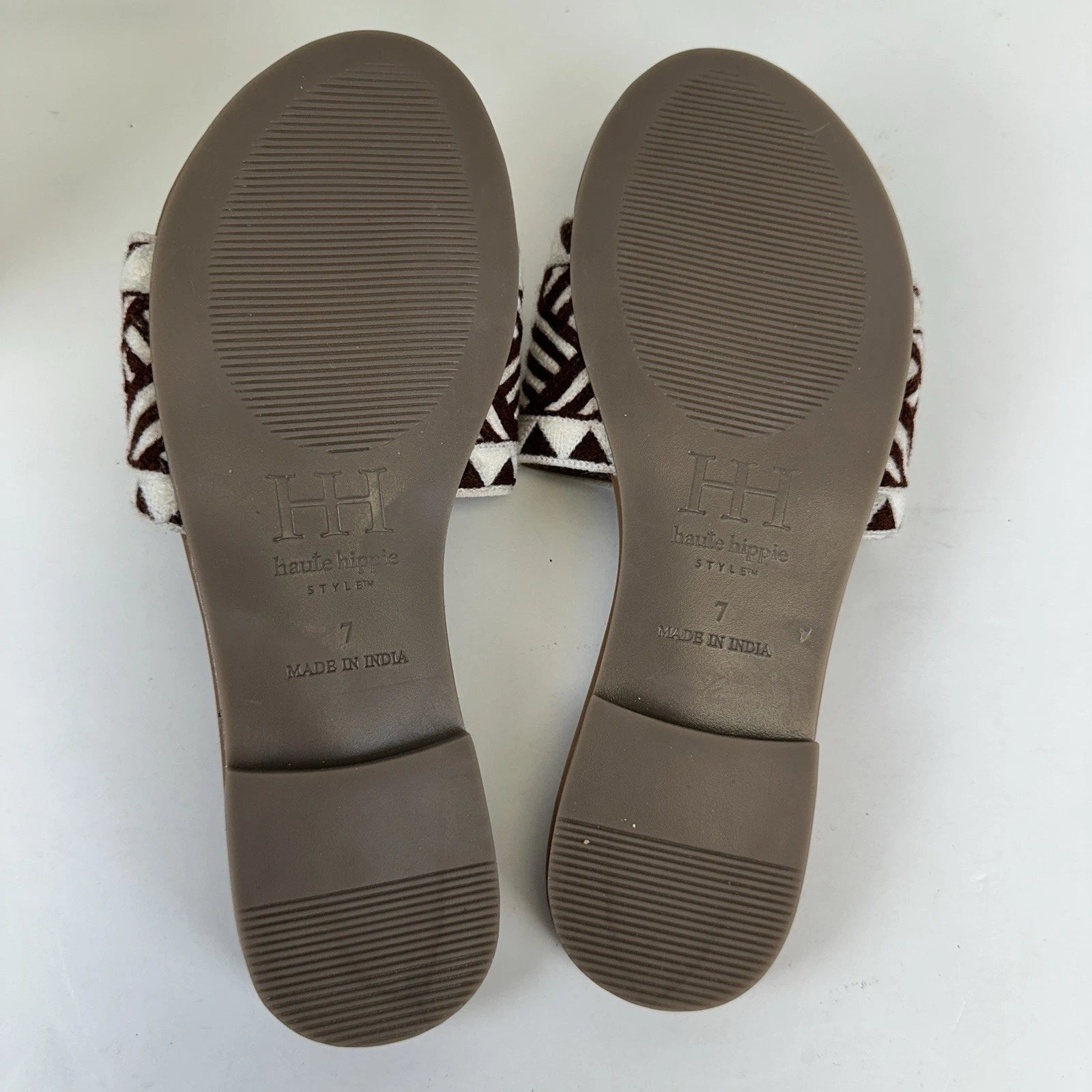 Haute Hippie Style Embro Slide Sandal Geometric Southwest Aztec Flat Shoe Size 7