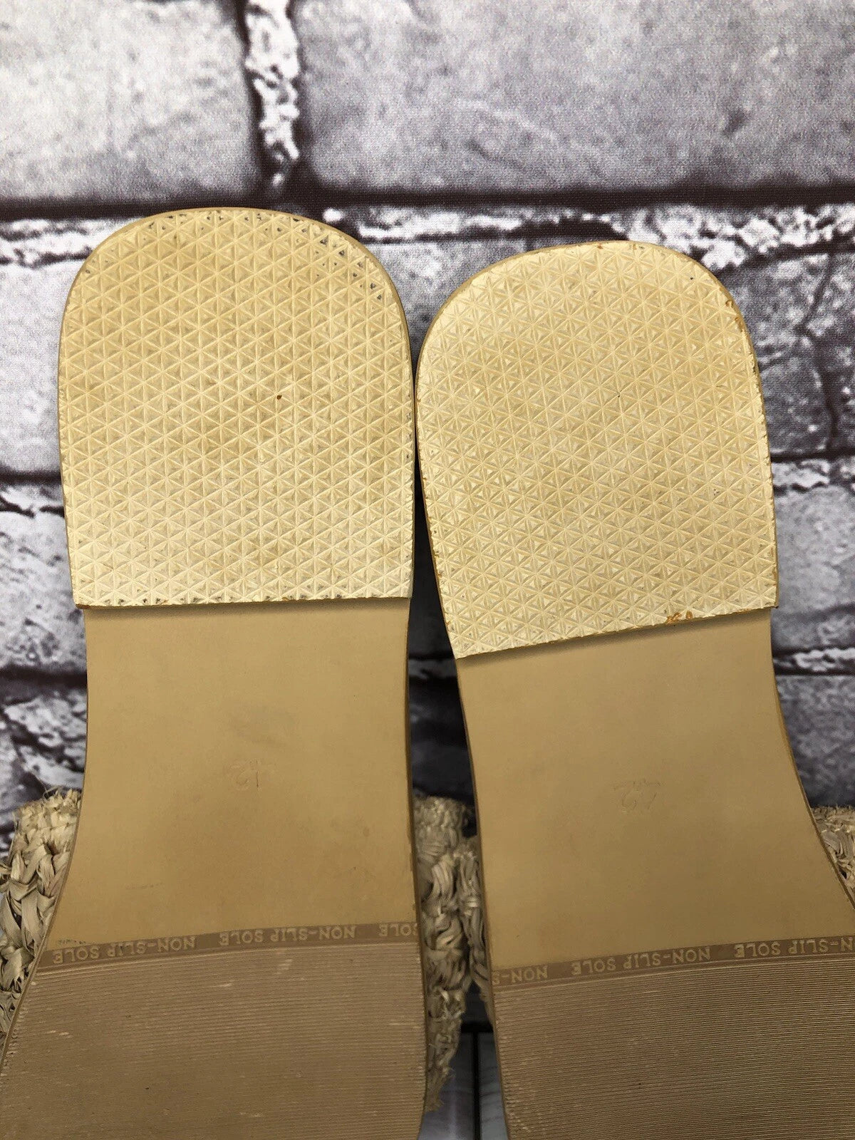 Style Park 1 Bamboo Beige Synthetic Slides Flats Sandals Women’s Sz 8M US/39EU