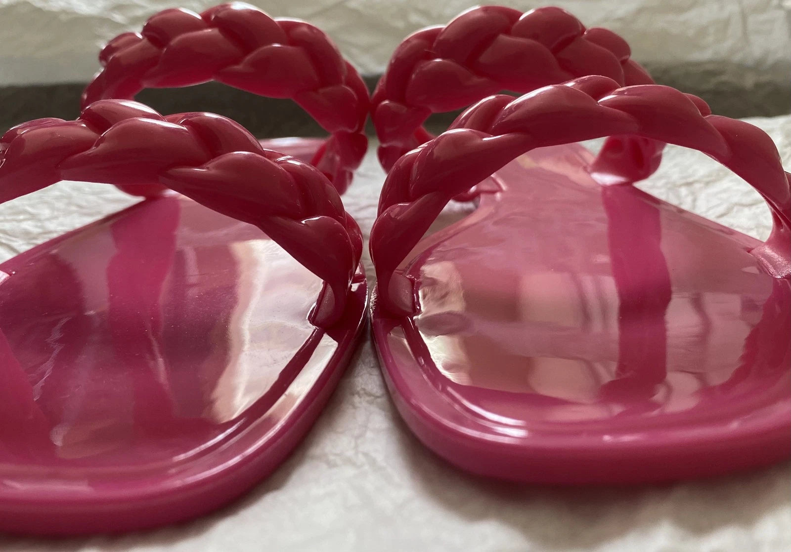 Fashion Nova Women's Hot Pink All Together Now Braided Slides