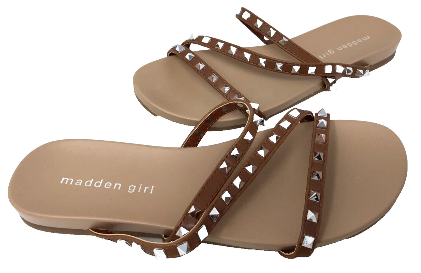 Madden Girl Women's Candy Slip On Comfort Slide Sandals Brown Size:8.5 195Q