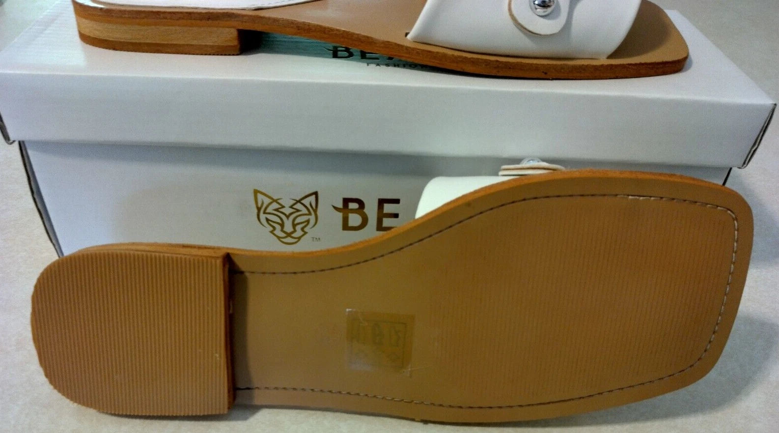 Beast Fashion Size 7.5 LANA-01 White Sandals NIB