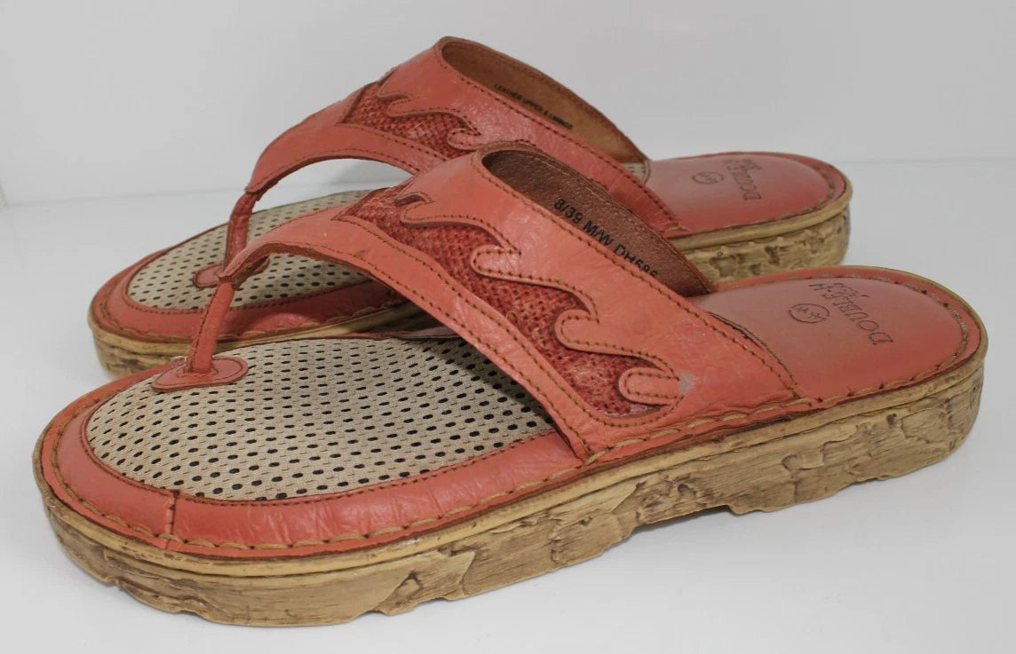 Double H Boots Womens Size 8 Slide Sandals Rose Western Style Leather DH585