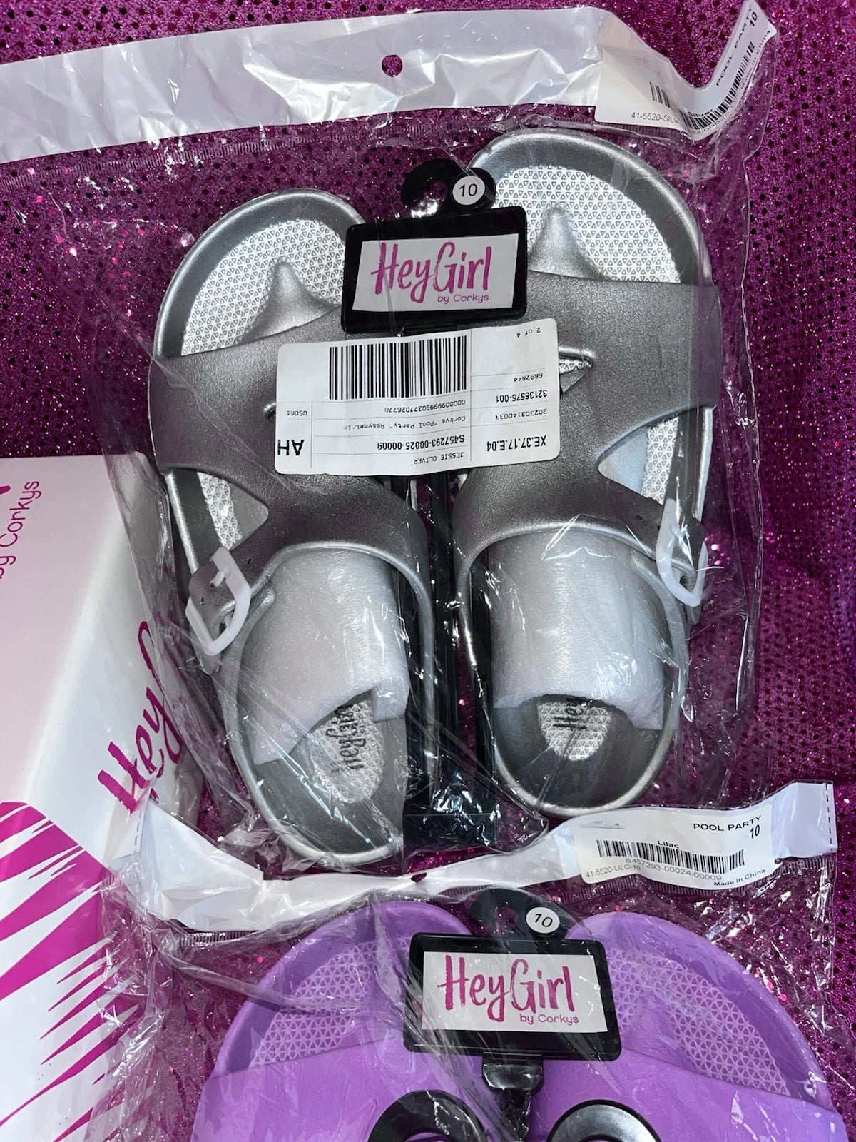 Lot Of 5 Corkys Womens Hey Girl Waterslide Slip-on Waterproof Slide Sandal Sz 10