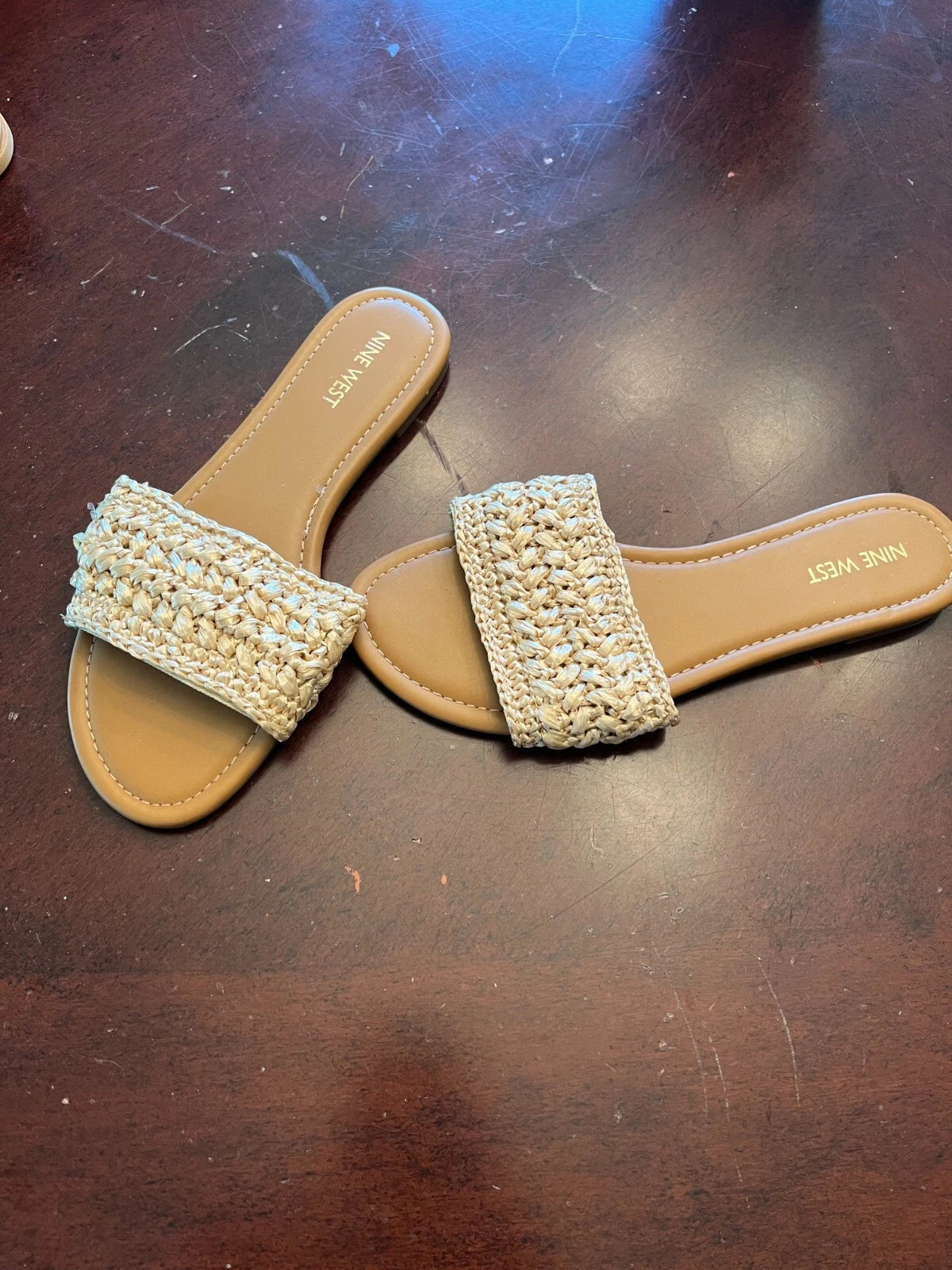 Nine West sandals/slides beige size 7.5